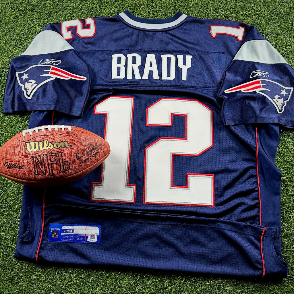 2004 Reebok NFL Authentic Jersey New England Patriots Tom Brady Sz 52 Super Bowl