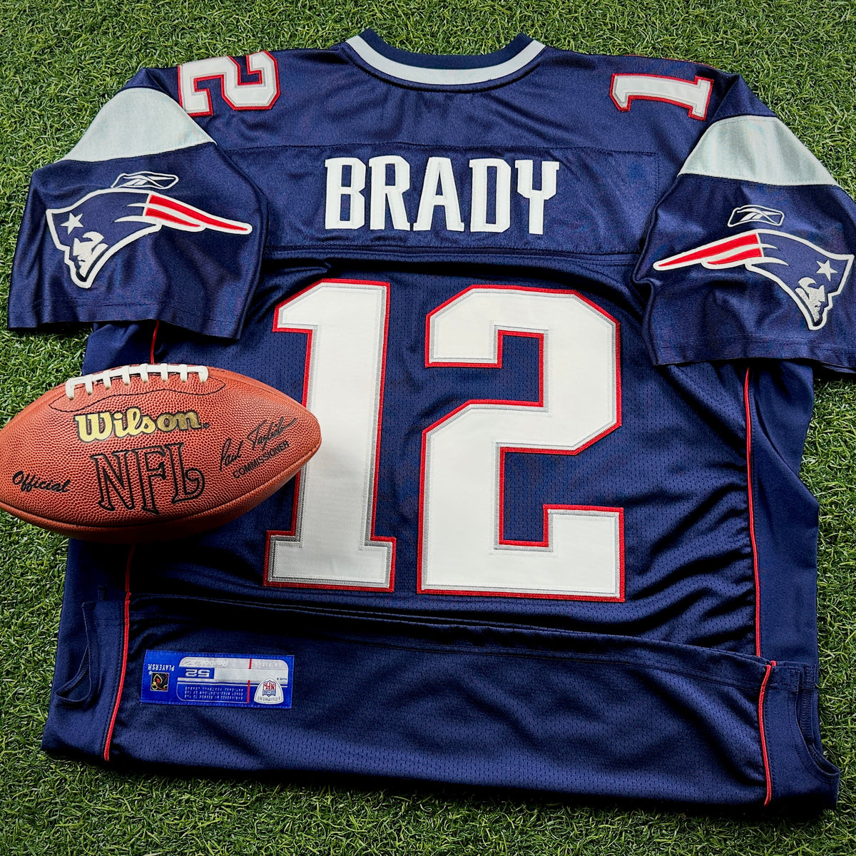 2004 Reebok NFL Authentic Jersey New England Patriots Tom Brady Sz 52 Super Bowl