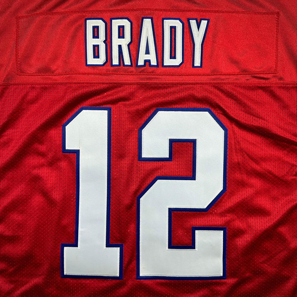 2011 Reebok NFL Authentic Red Throwback Jersey New England Patriots Tom Brady Sz. 52