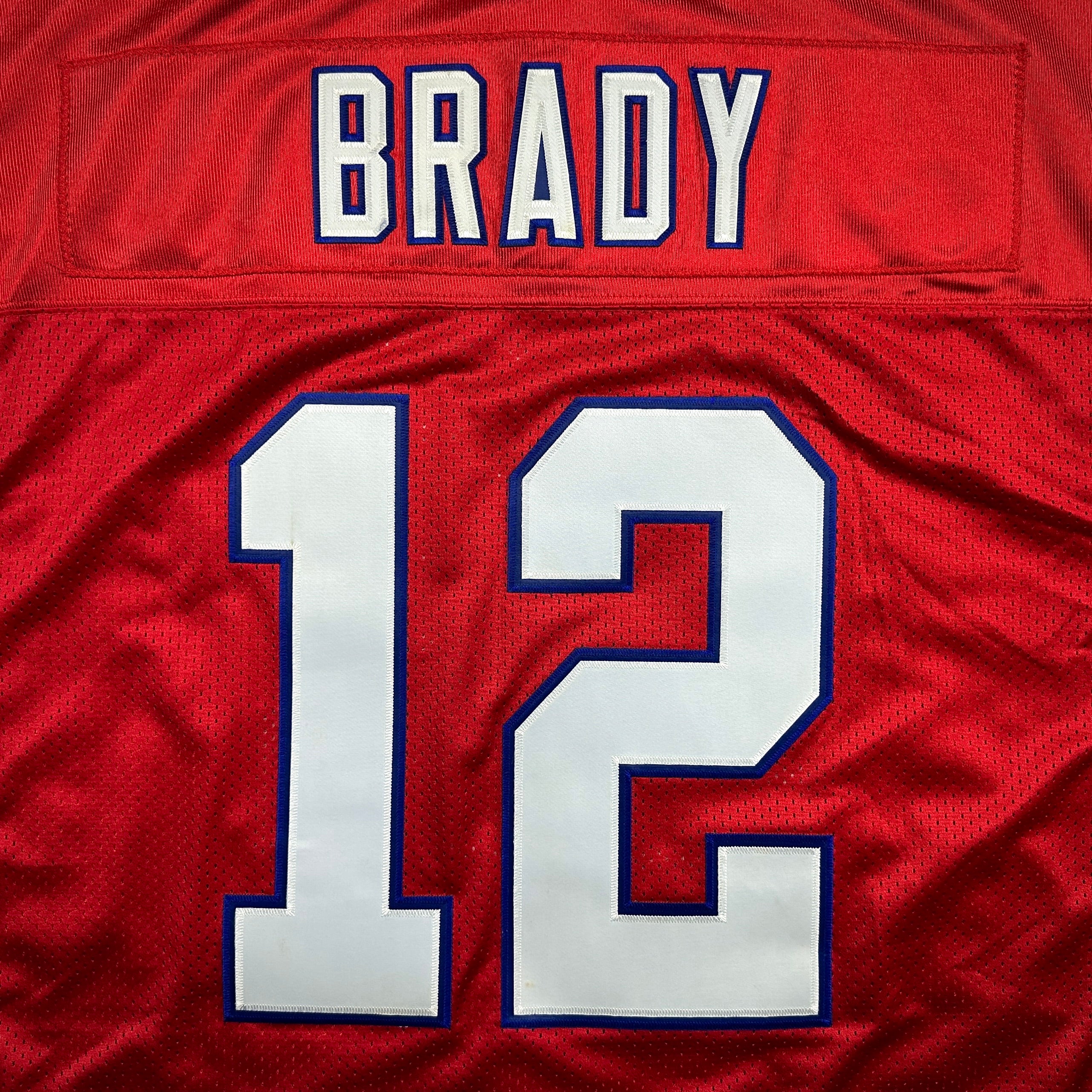2011 Reebok NFL Authentic Red Throwback Jersey New England Patriots Tom Brady Sz. 52
