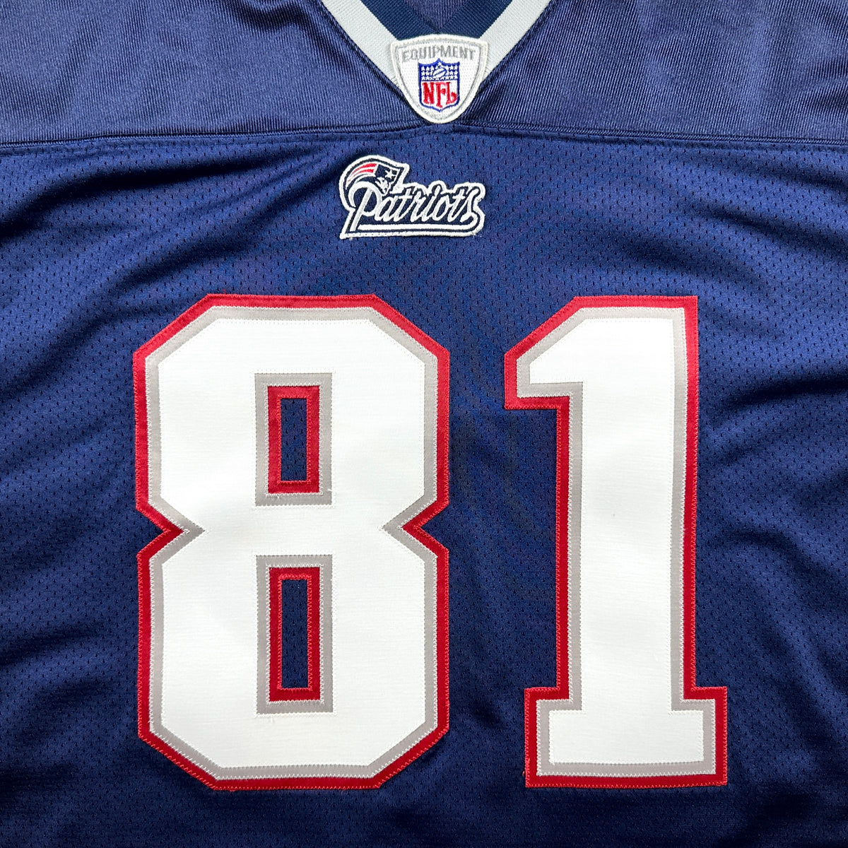 2007 Reebok NFL Authentic Jersey New England Patriots Randy Moss Blue Home Sz. 52