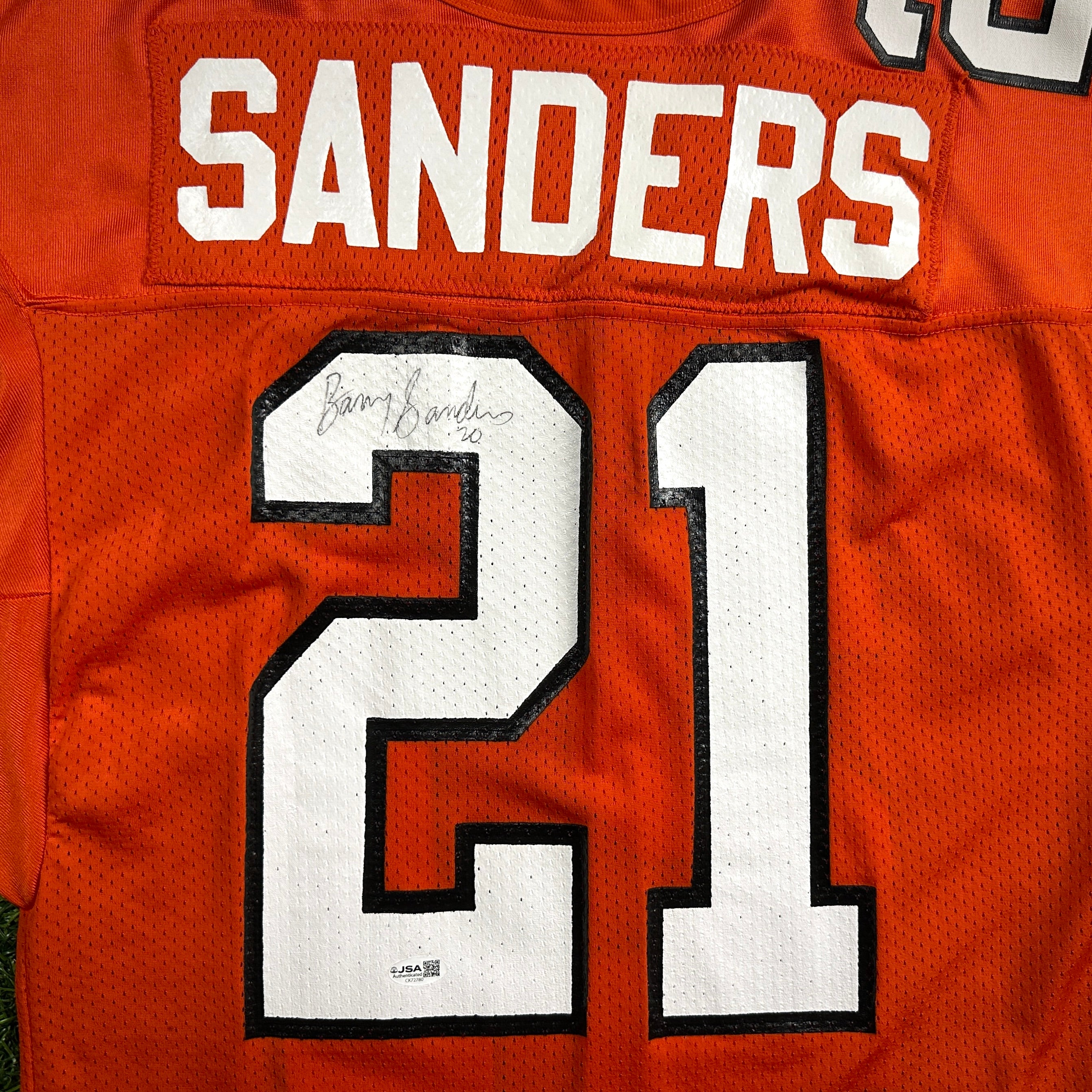 1988 Russell NCAA Team-Issued Jersey Oklahoma State Cowboys Barry Sanders Autograph JSA