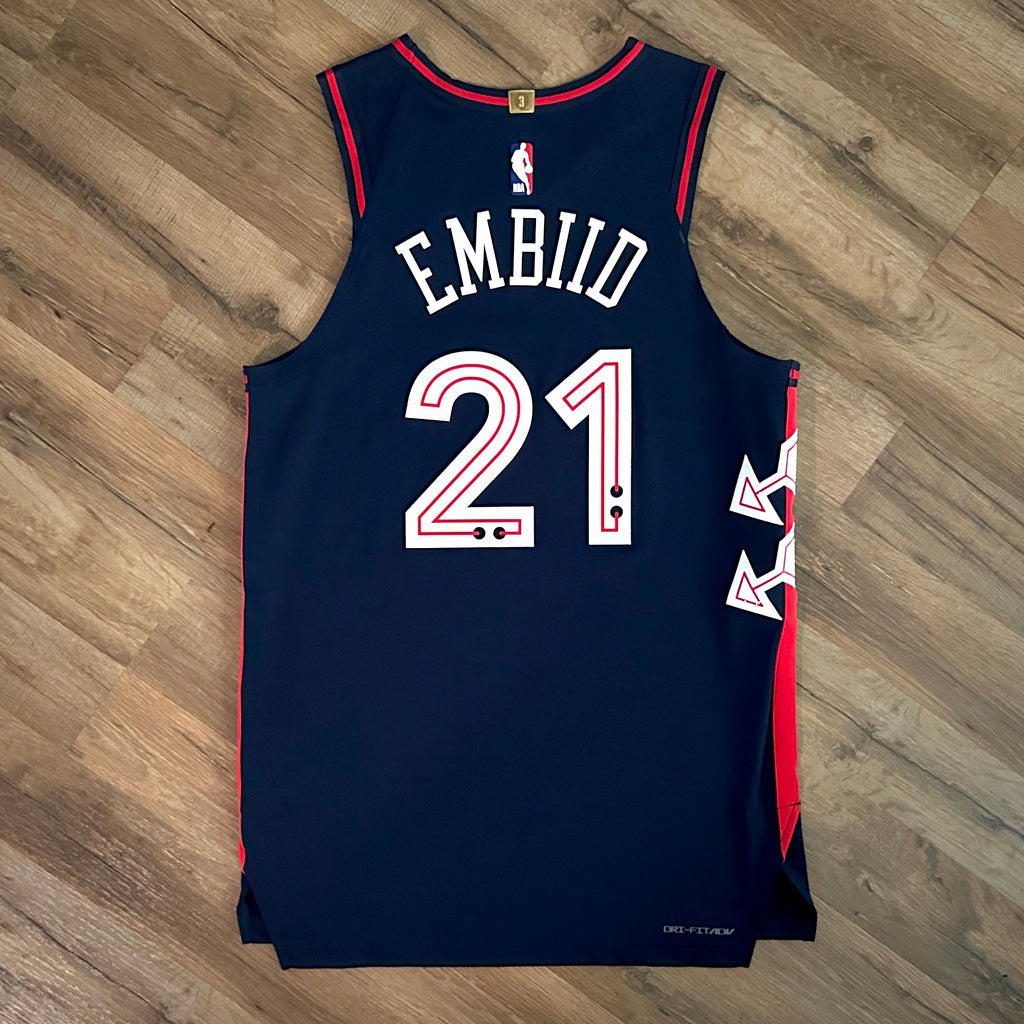 New! 2023 Nike NBA Authentic Jersey Philadelphia 75th Joel Embiid Sz. 44 M NWT