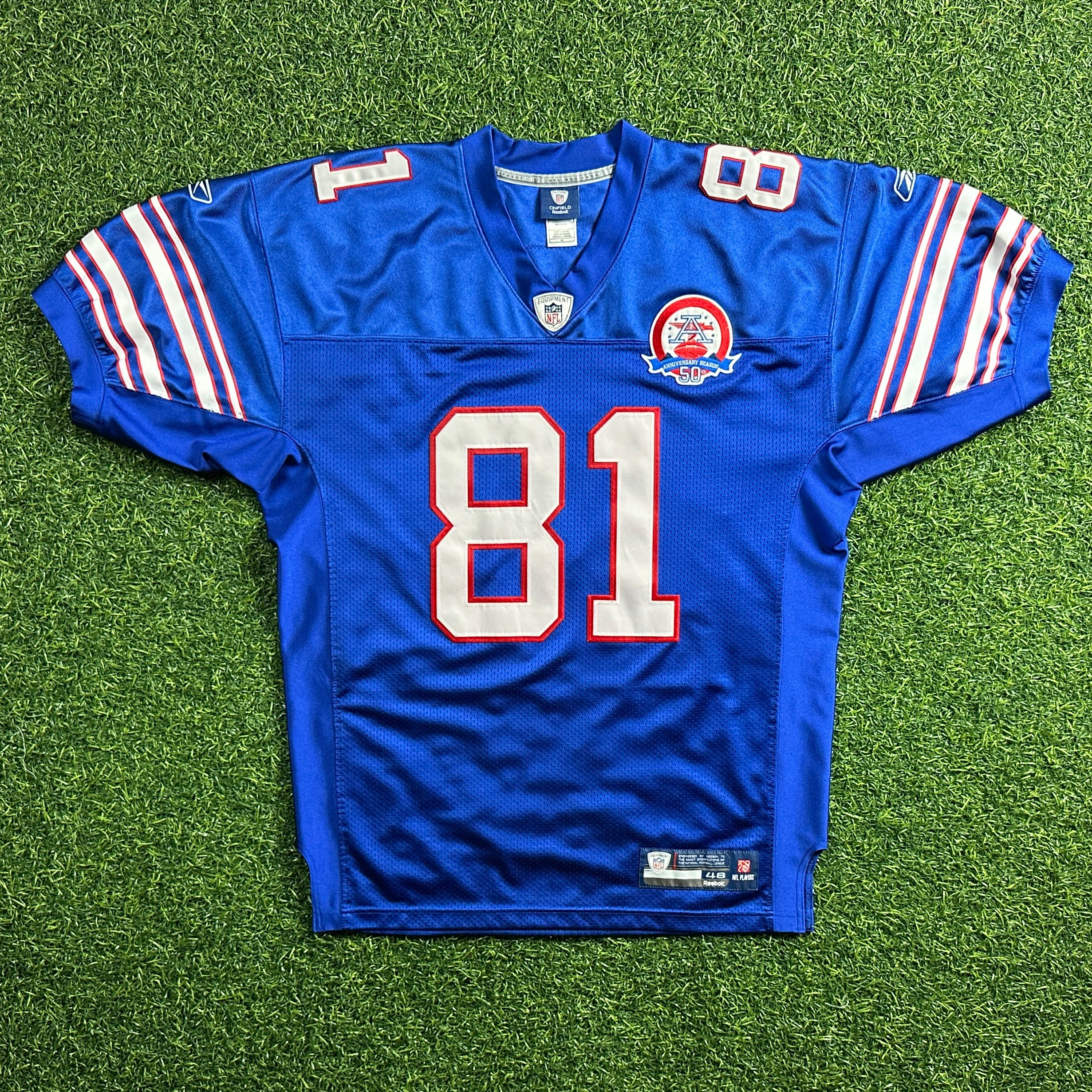 2009 Reebok NFL Authentic Throwback Jersey Buffalo Bills Terrell Owens Sz. 48 Vintage HOF