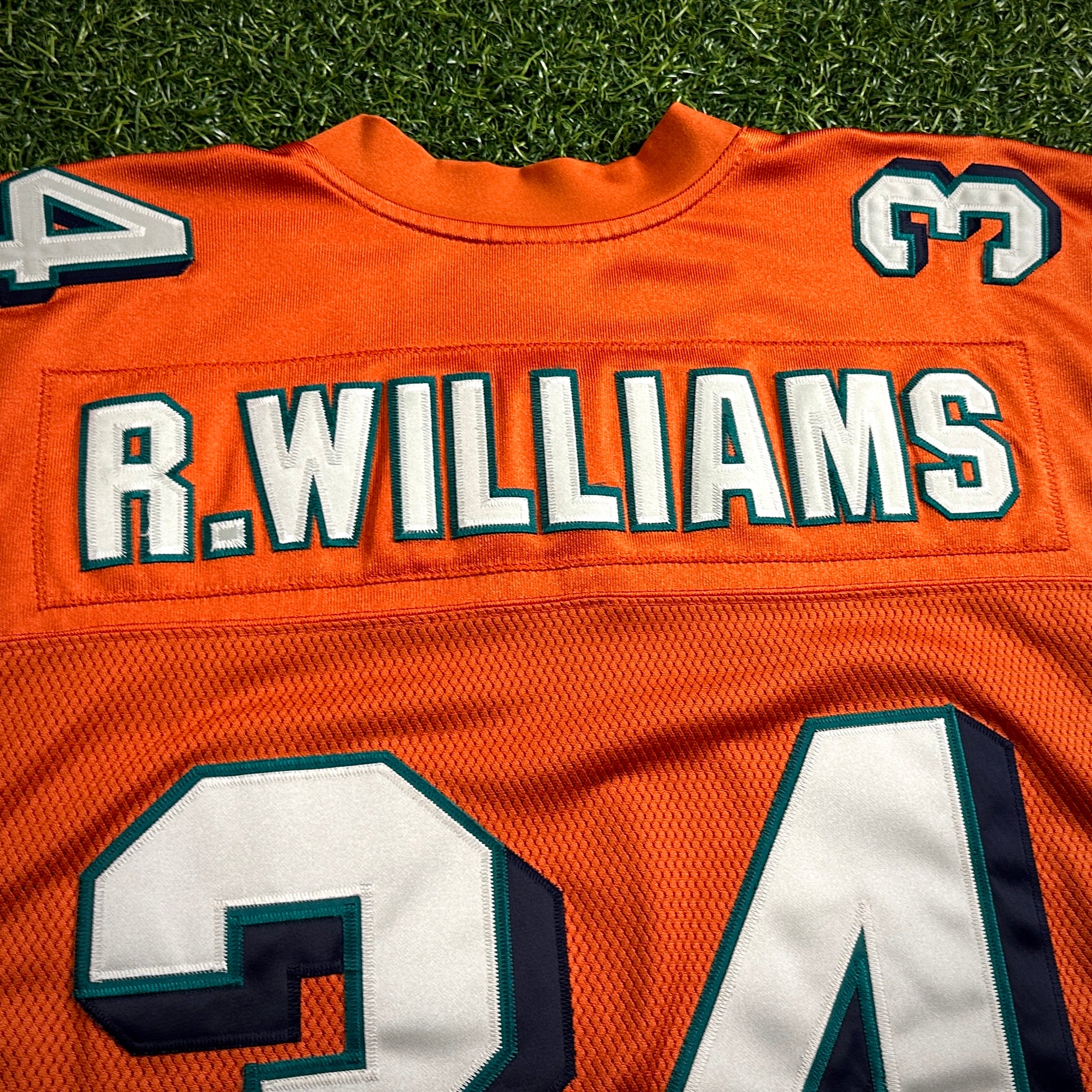 2005 Reebok NFL Authentic Jersey Miami Dolphins Ricky Williams Sz 48 Orange Alt