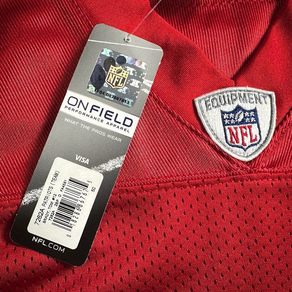 New! 2009 Reebok NFL Authentic Jersey New England Patriots Tom Brady Sz. 50 Throwback