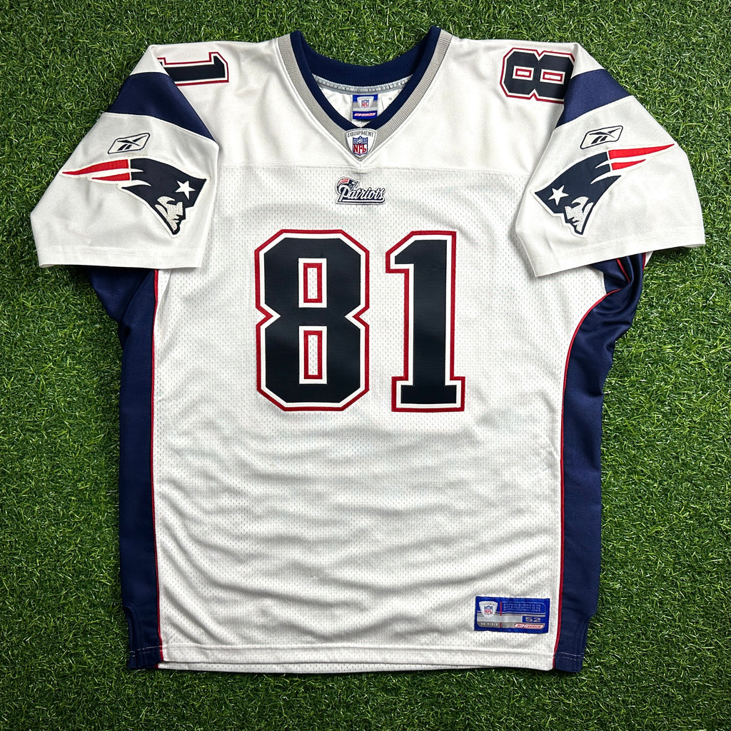 2007 Reebok NFL Authentic Jersey New England Patriots Randy Moss White Away Sz. 52