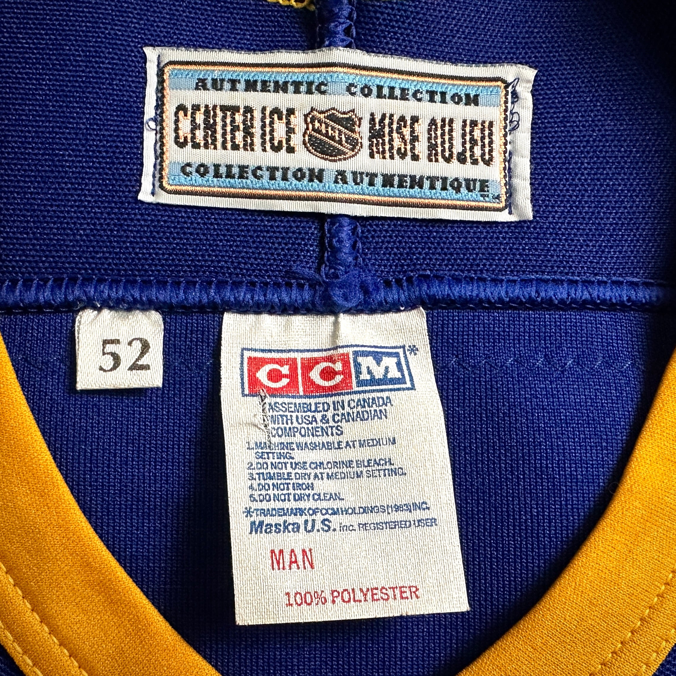 1987 CCM NHL Center Ice Authentic Jersey Buffalo Sabres Mike Foligno 52 Vintage