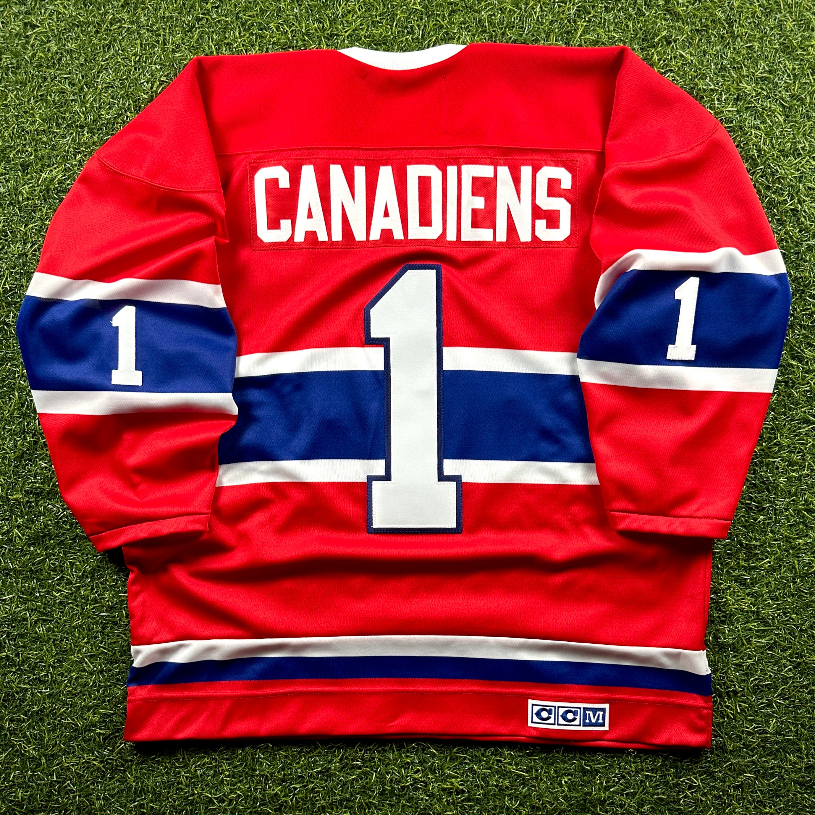 Rare! 2000’s CCM Vintage NHL Jersey Montreal Canadiens Sz. L #1 Throwback