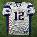 2003 Reebok NFL Authentic Jersey New England Patriots Tom Brady Sz. 52 Silver Alternate