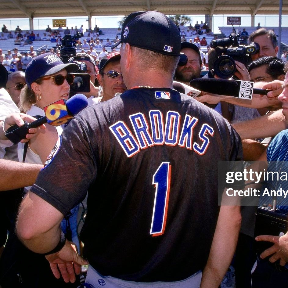 2000 Majestic MLB Jersey New York Mets Garth Brooks Black Sz. M Vintage