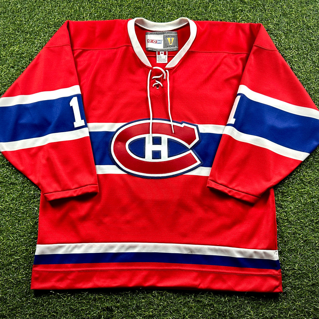 Rare! 2000’s CCM Vintage NHL Jersey Montreal Canadiens Sz. L #1 Throwback