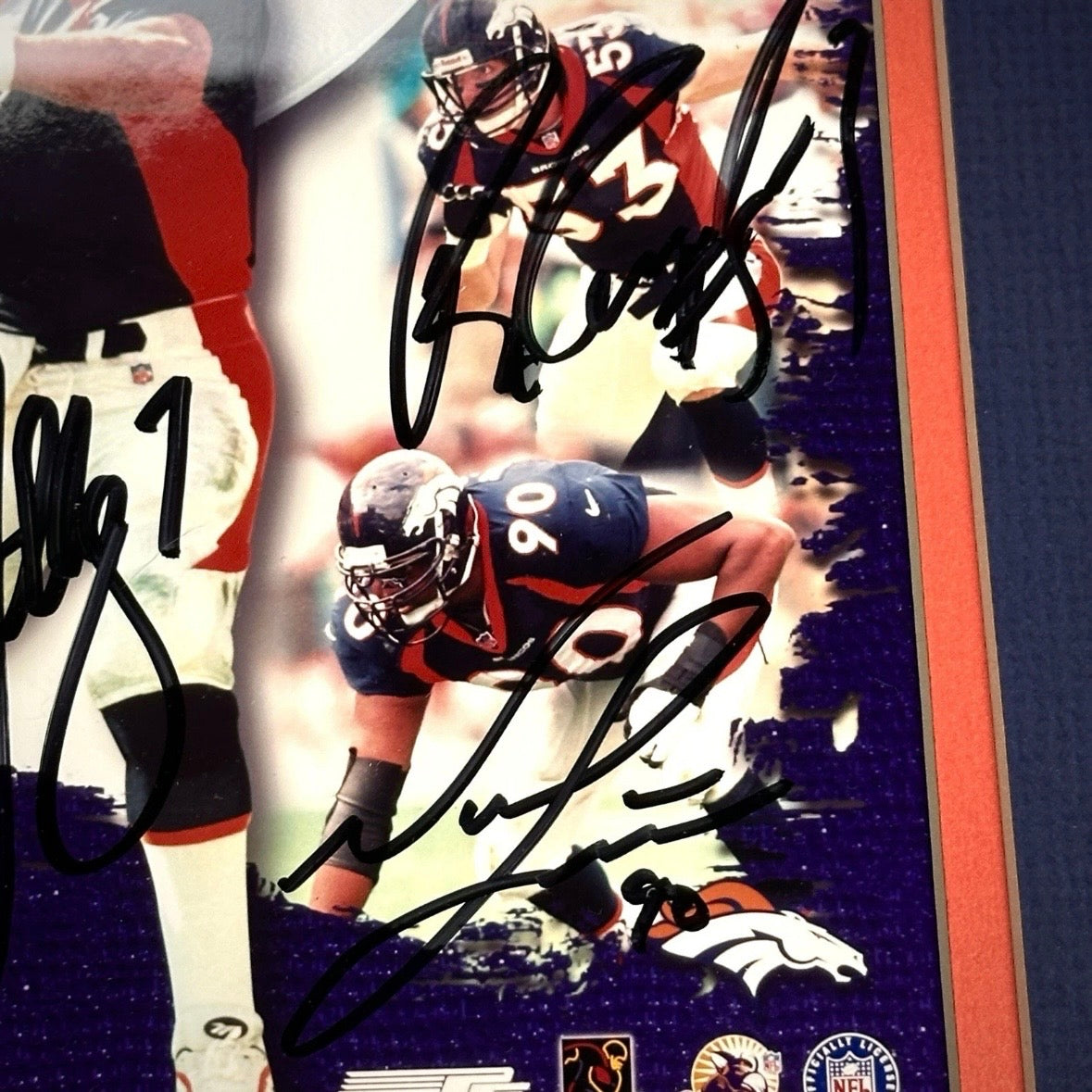 1998 NFL Autograph 8x10 Photo Denver Broncos 9 Players JSA COA