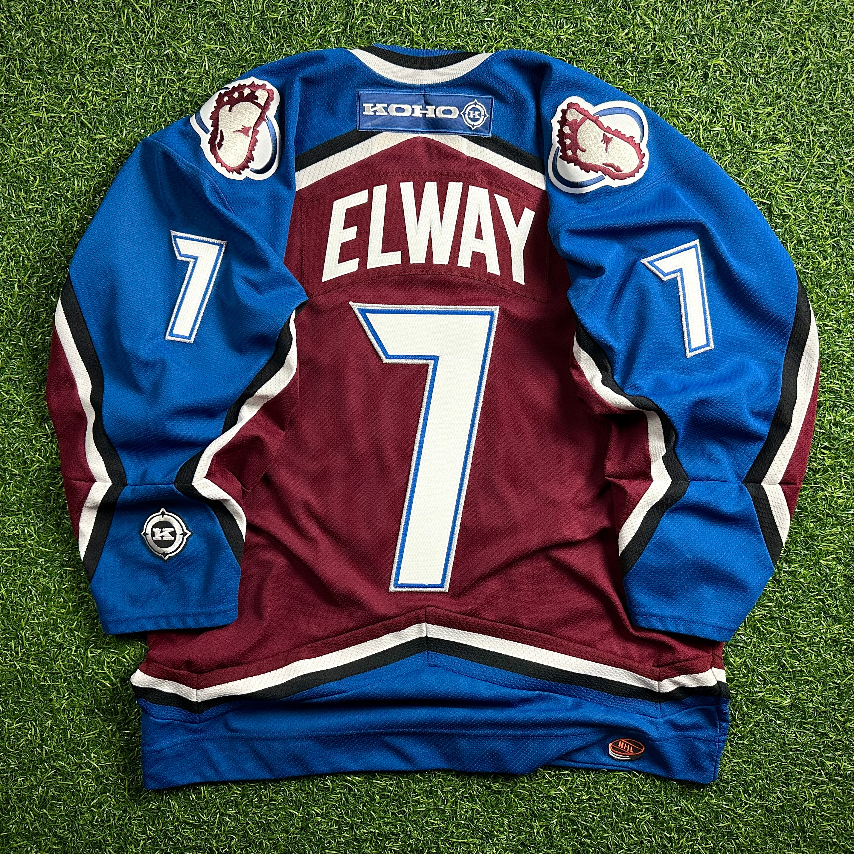 Koho NHL X NFL Mashup Jersey Colorado Avalanche John Elway Sz. L Denver Broncos