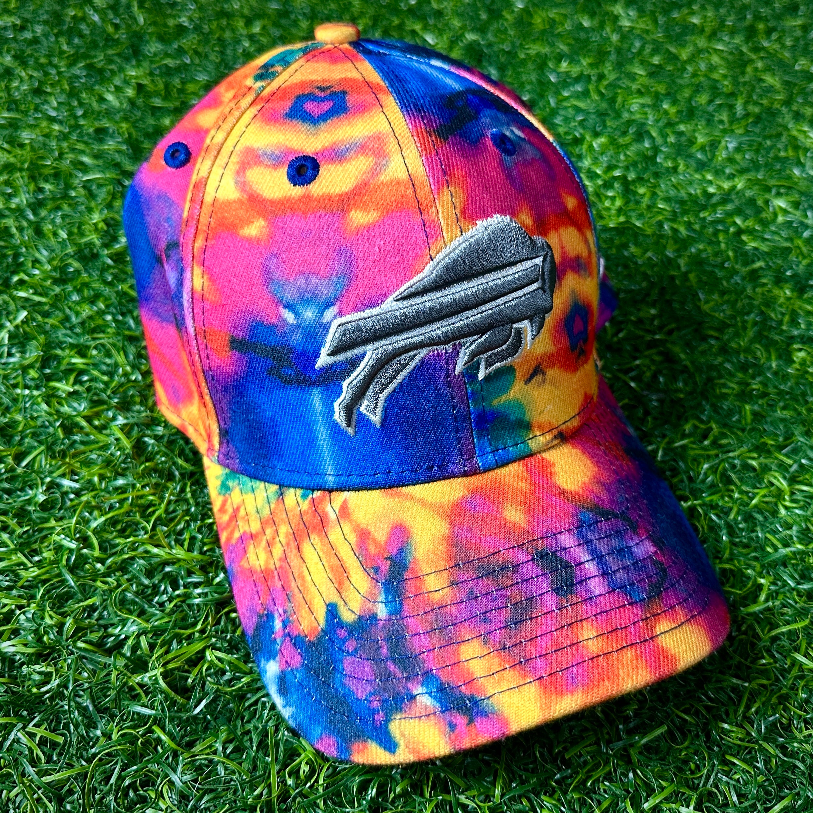 2018 New Era NFL Crucial Catch Hat Buffalo Bills Tie Dye Cancer Sz. M/L