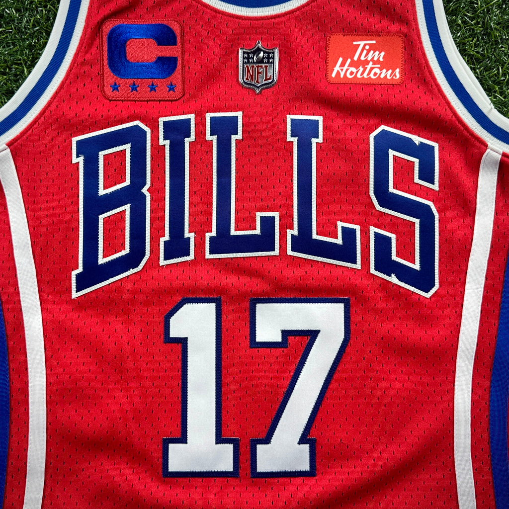 Mitchell & Ness NFL Authentic Buffalo Bills Custom Basketball Jersey Josh Allen Sz. M