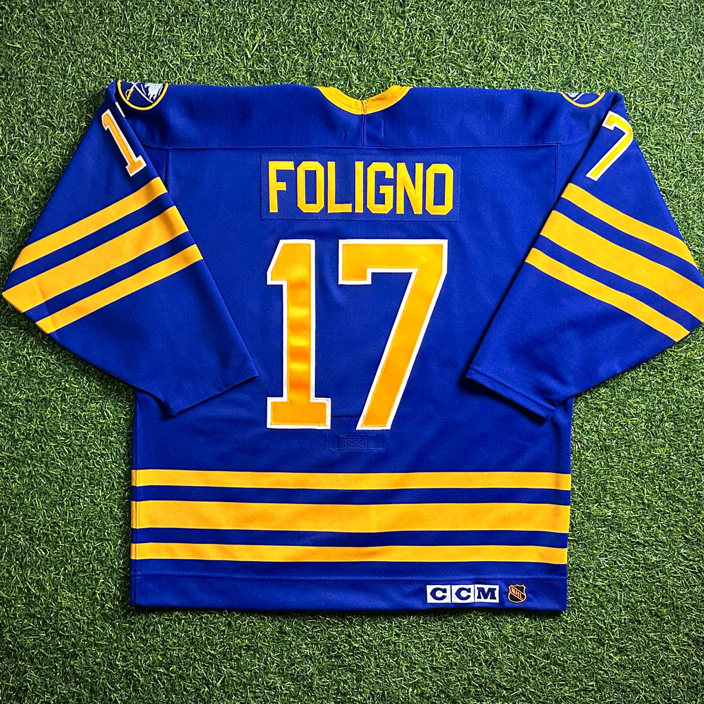 1987 CCM NHL Center Ice Authentic Jersey Buffalo Sabres Mike Foligno 52 Vintage