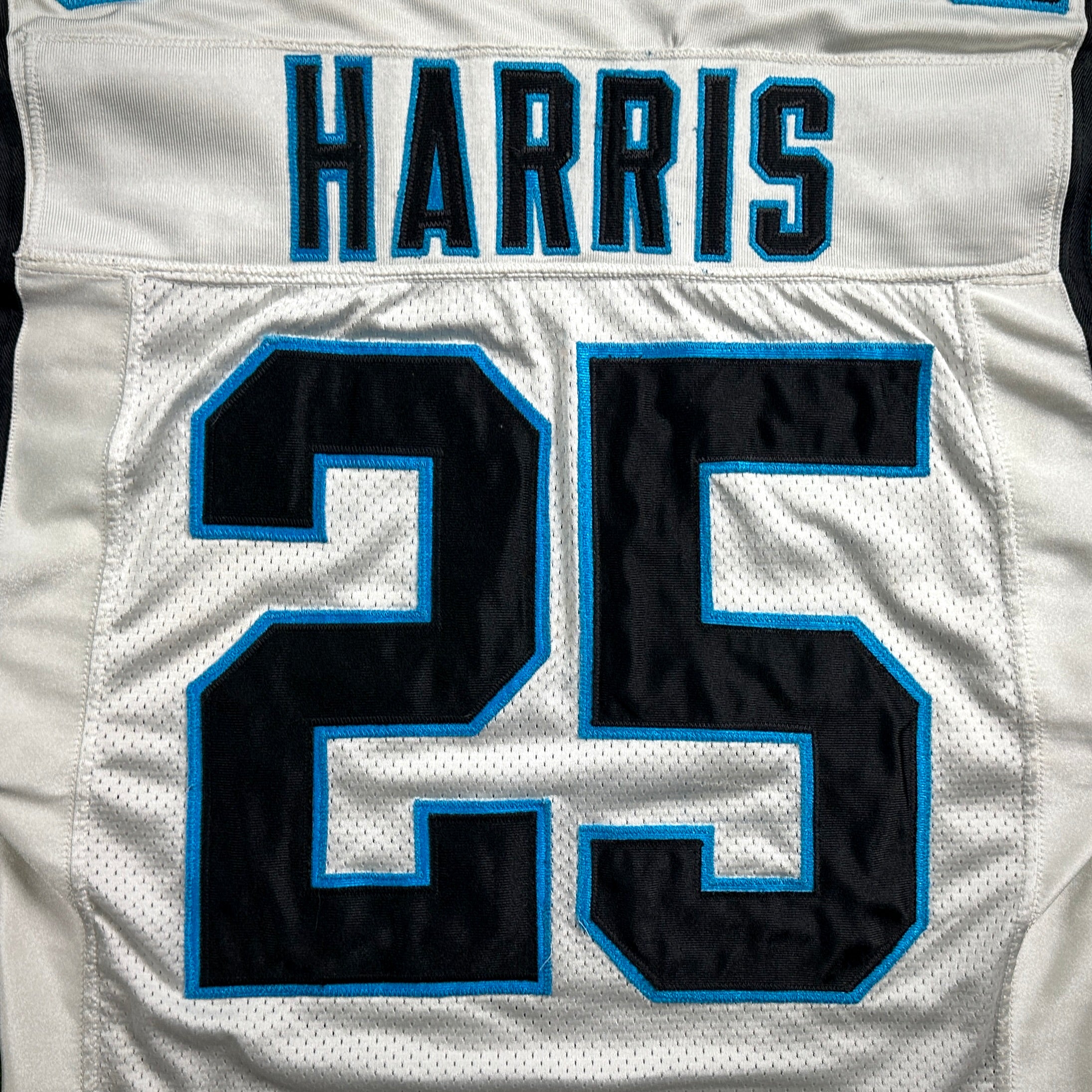 2004 Reebok NFL Game Used Worn Jersey Carolina Panthers Joey Harris Sz 40 Rookie