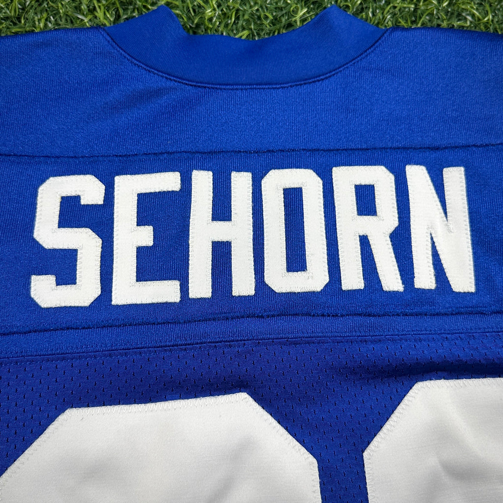 2001 Reebok NFL Authentic Jersey New York Giants Jason Sehorn Sz. 48 Helmet Tag