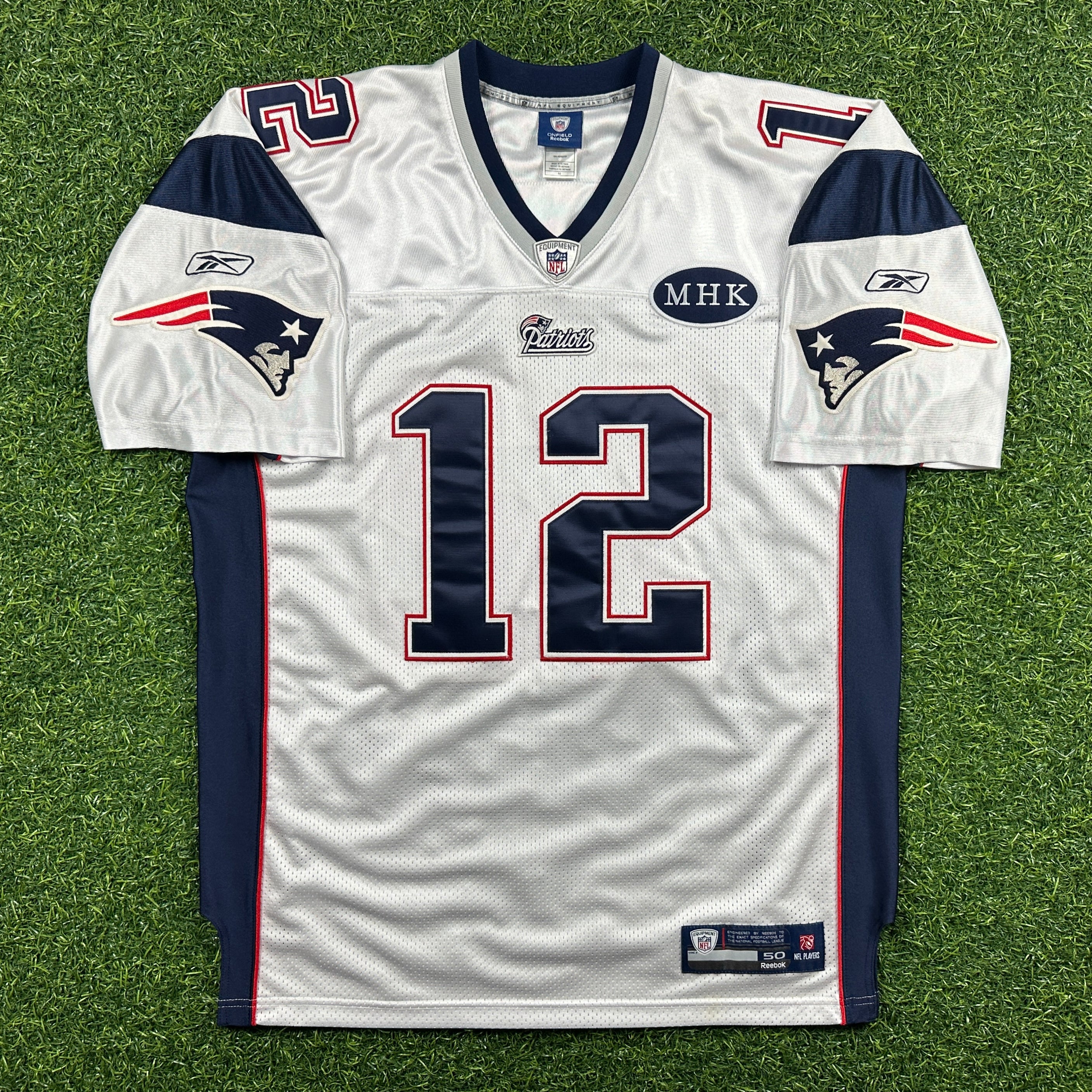 2011 Reebok NFL Authentic White Jersey New England Patriots Tom Brady Sz. 50