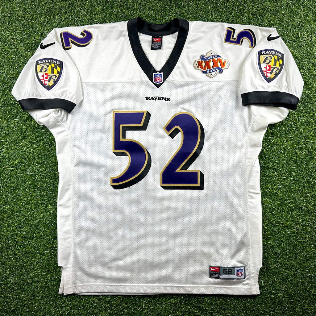 2000 Nike NFL Authentic Jersey Baltimore Ravens Ray Lewis Super Bowl XXXV SZ. 52