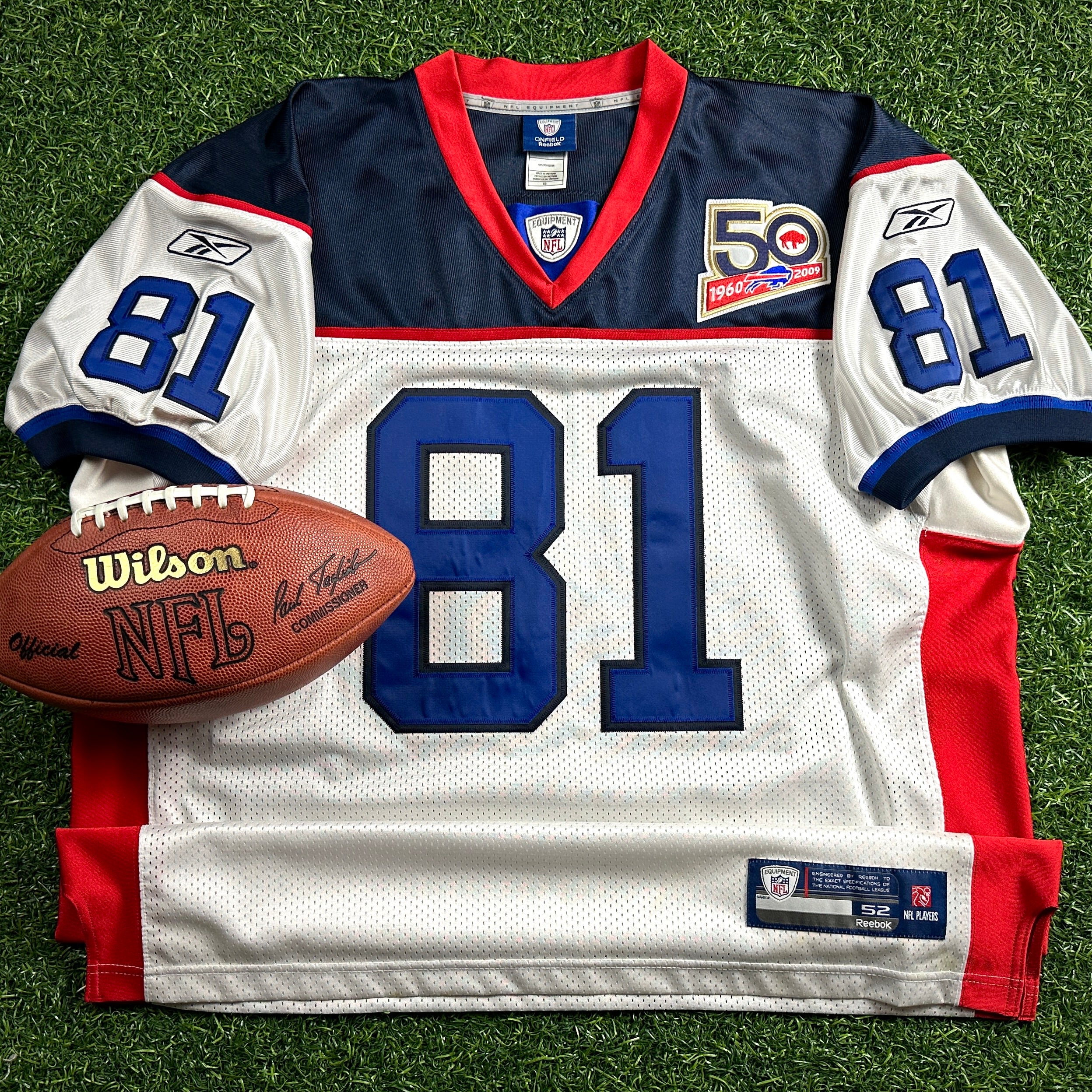 2009 Reebok NFL Authentic Jersey Buffalo Bills Terrell Owens Sz. 52 Vintage HOF