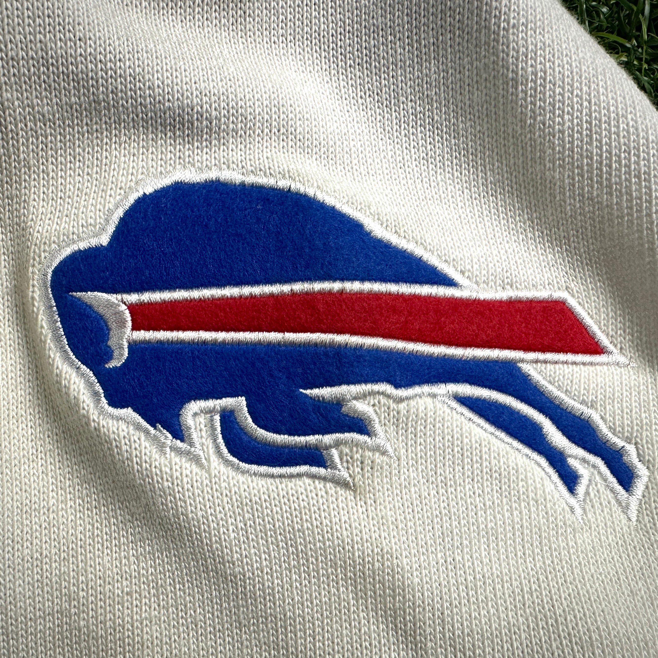 2003 Reebok Gridiron Classics NFL Throwback Jersey Sweater Buffalo Bills Jim Kelly Sz. L Vintage