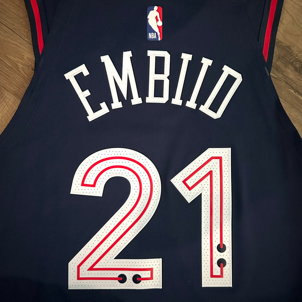 New! 2023 Nike NBA Authentic Jersey Philadelphia 75th Joel Embiid Sz. 44 M NWT