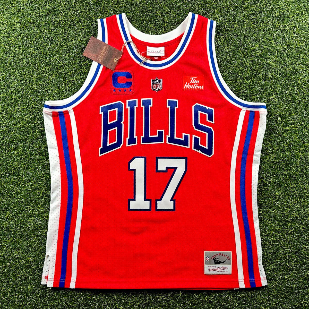 Mitchell & Ness NFL Authentic Buffalo Bills Custom Basketball Jersey Josh Allen Sz. XL