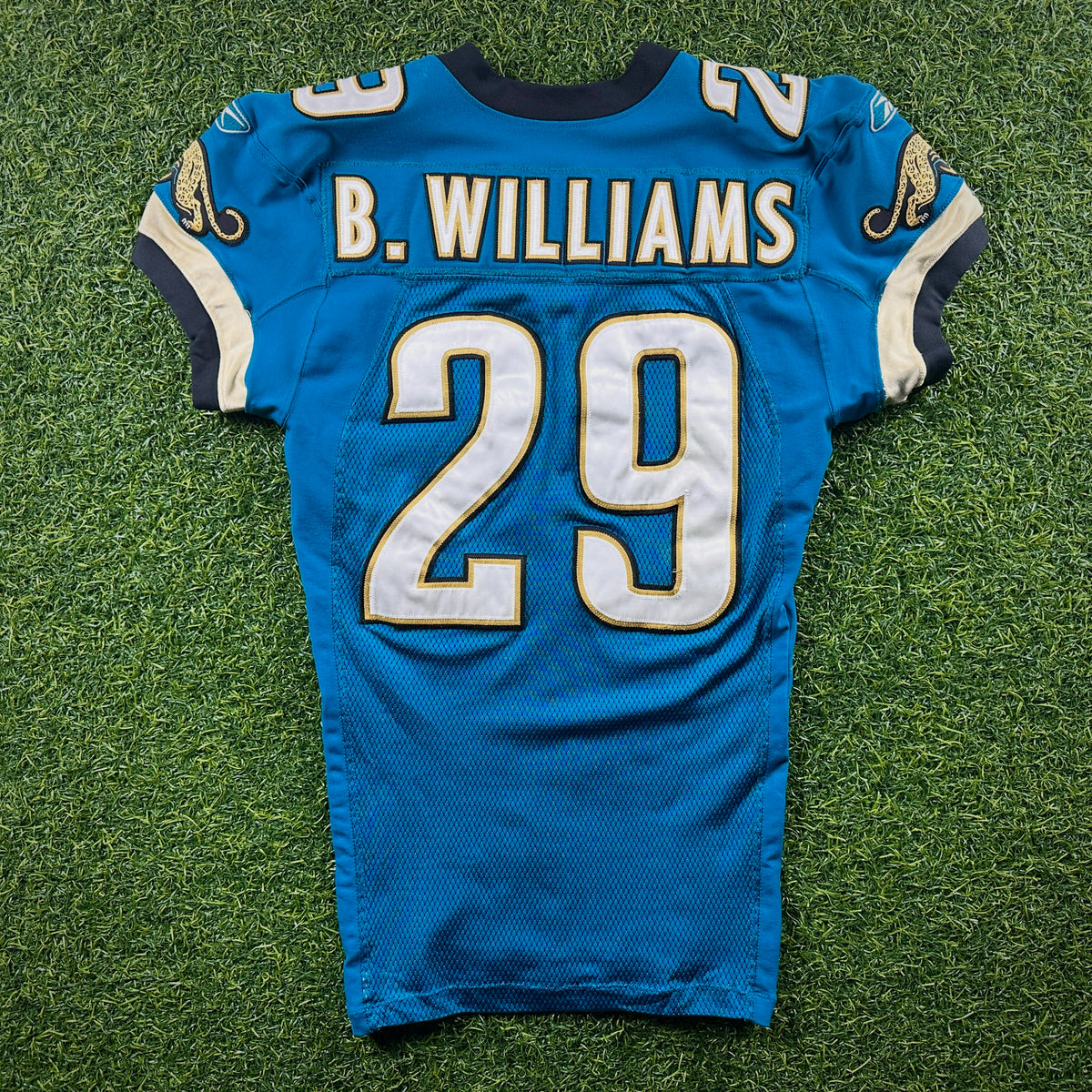 2007 Reebok NFL Game-Used Jersey Jacksonville Jaguars Brian Williams Teal Throwback
