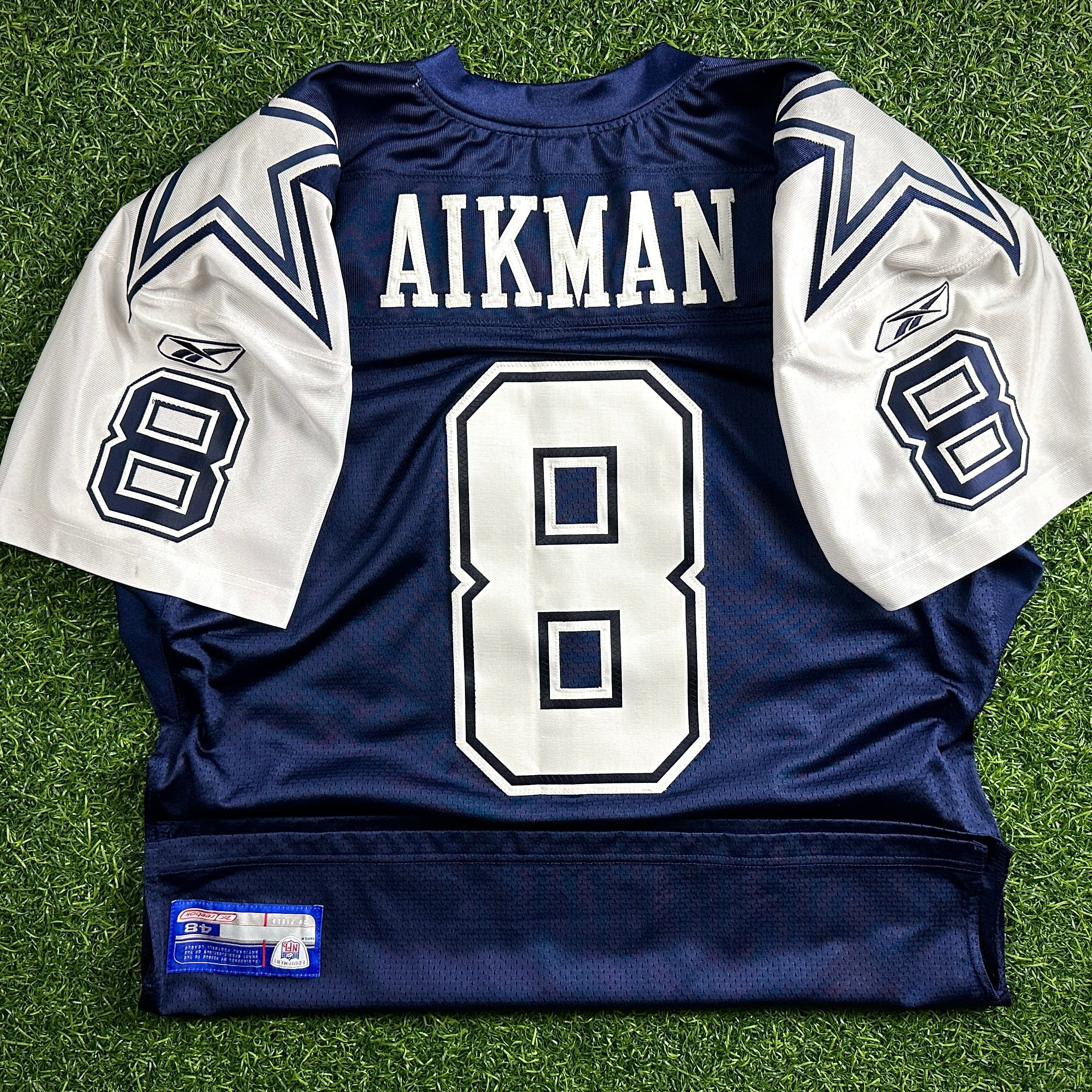 Reebok NFL Authentic Jersey Dallas Cowboys Troy Aikman 48 Throwback Double Star