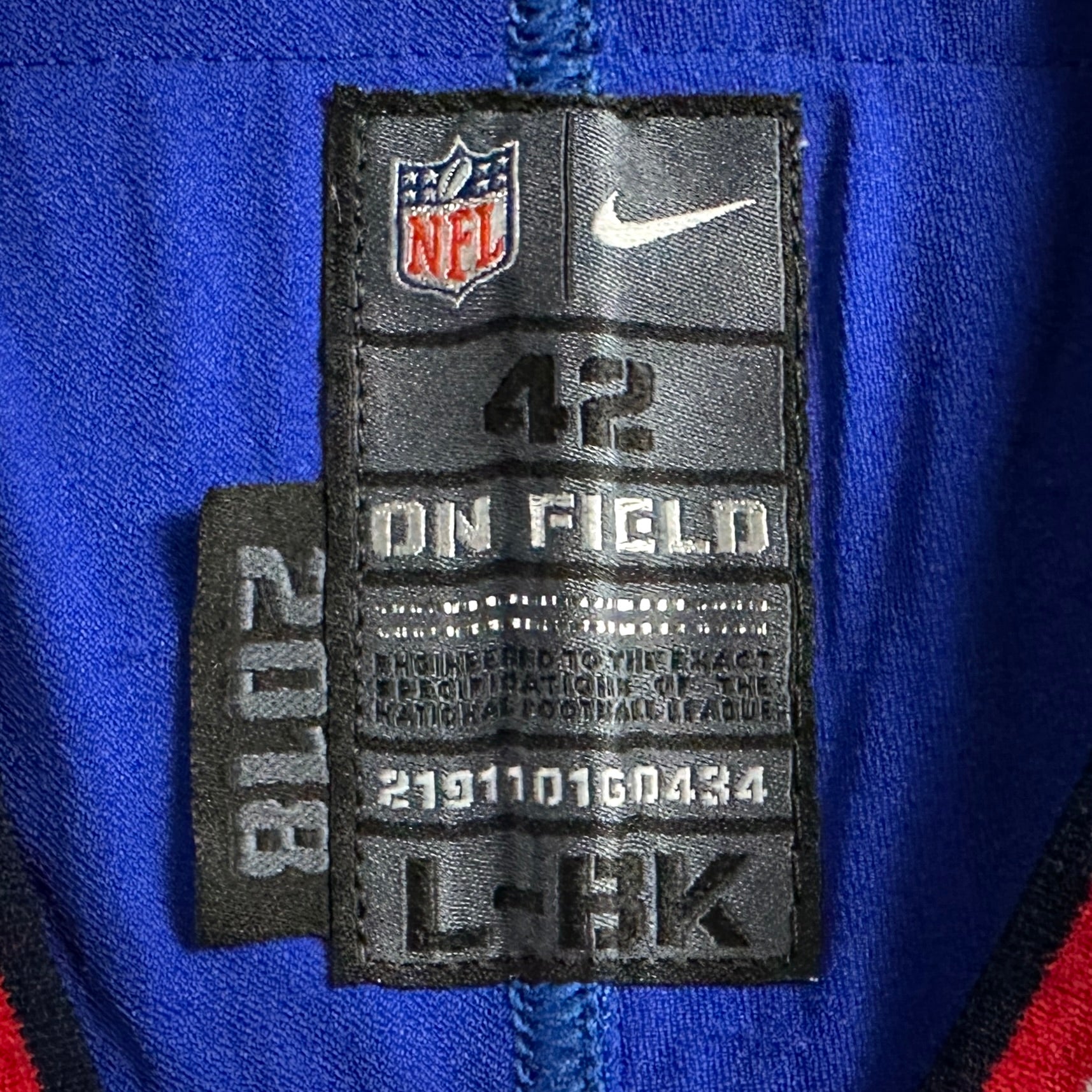 2020 Nike NFL Game-Used Jersey Buffalo Bills Brian Cox Jr. Sz. 42 Team COA