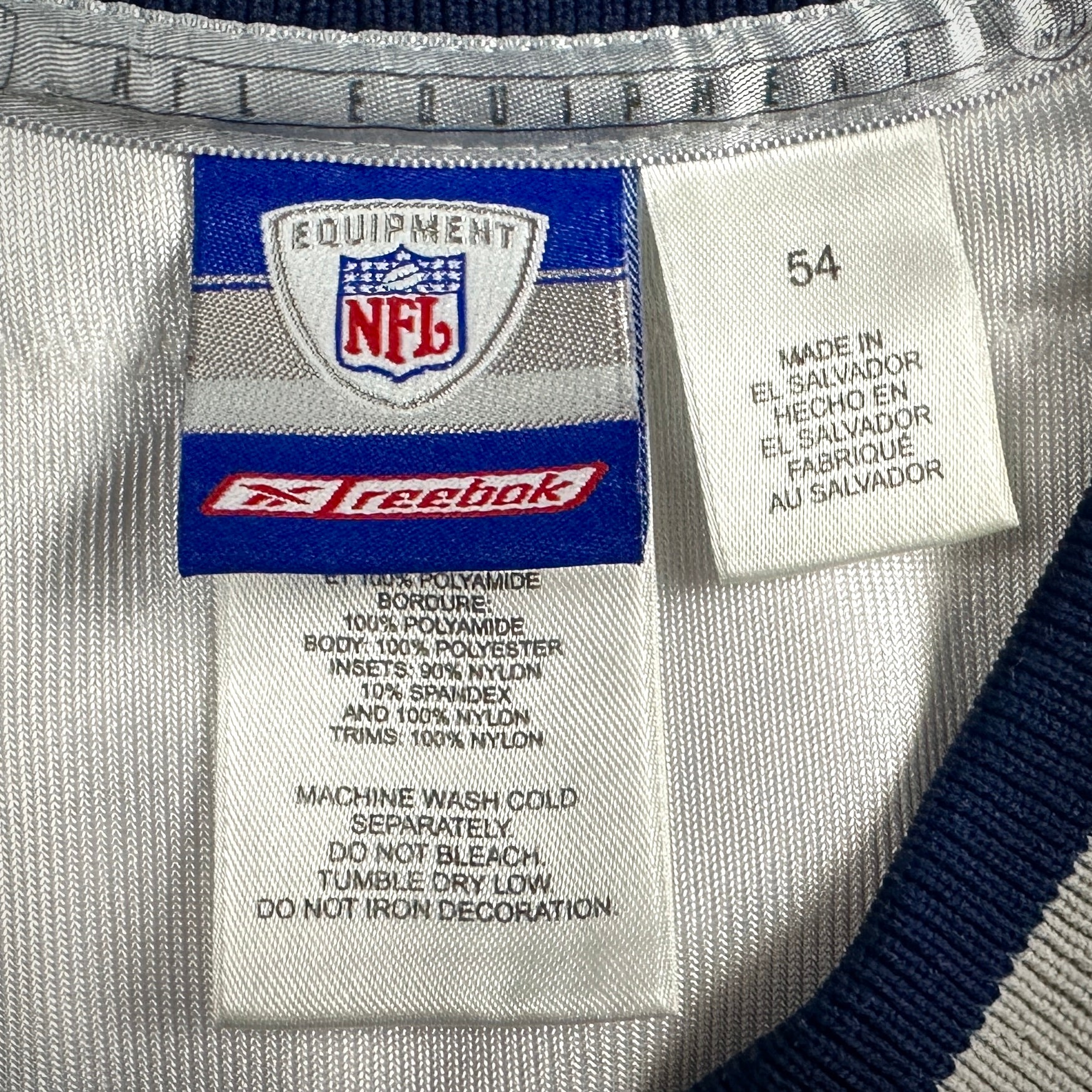2002 Reebok NFL Authentic Jersey New England Patriots Adam Vinatieri Sz. 54 HOF