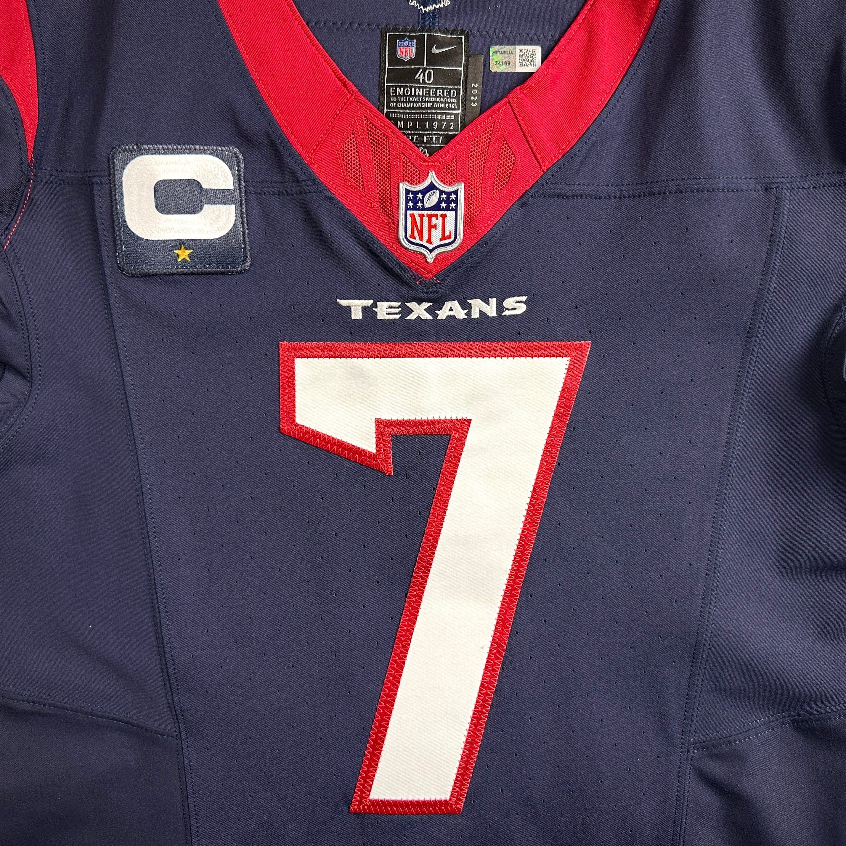 2023 Nike NFL Team Issued Game Jersey Blue Houston Texans CJ Stroud Rookie Sz. 40 COA