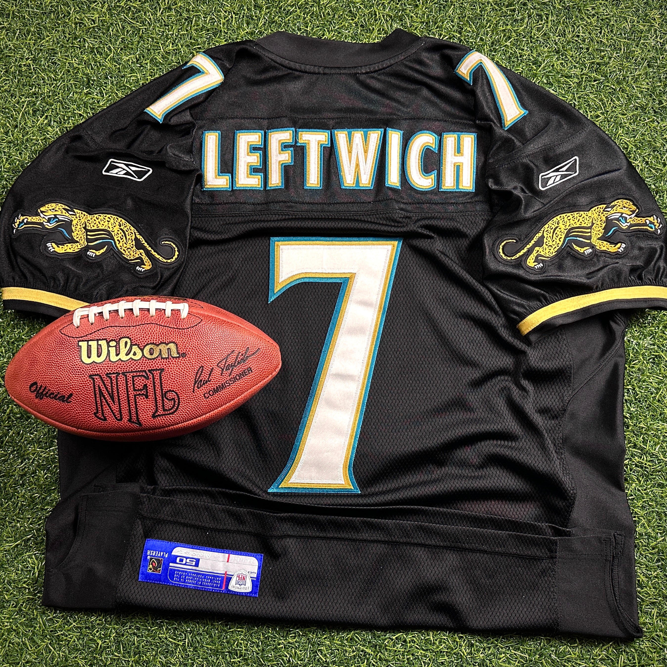 2005 Reebok NFL Authentic Jersey Jacksonville Jaguars Byron Leftwich Sz 50 Black