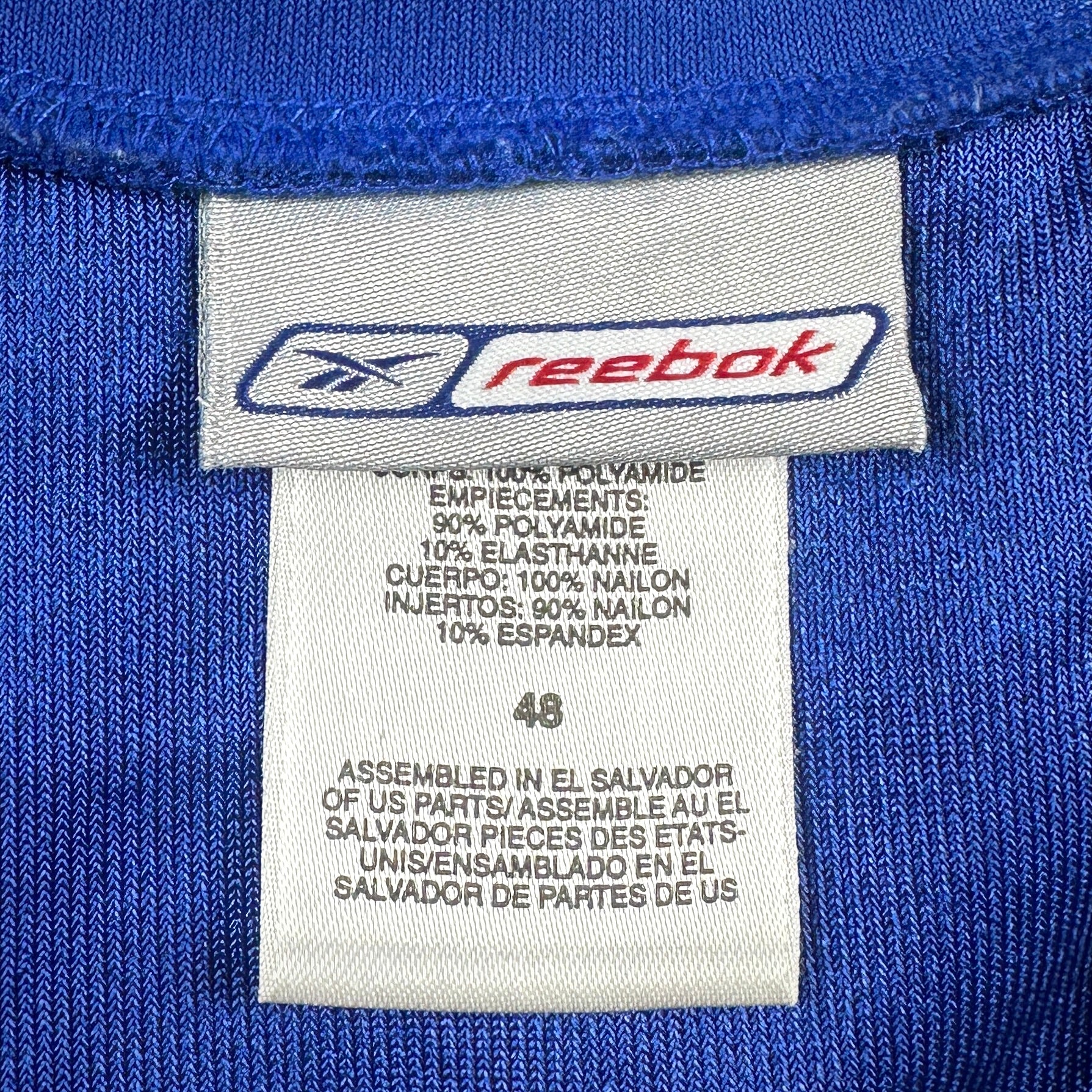 2001 Reebok NFL Authentic Jersey New York Giants Jason Sehorn Sz. 48 Helmet Tag