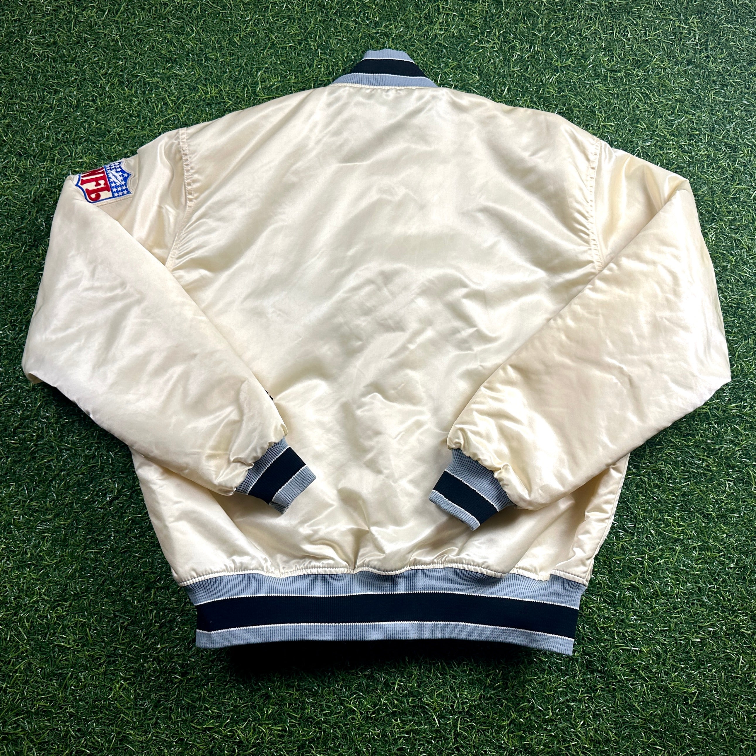 90’s Starter NFL Pro Line Jacket Los Angeles Raiders White Sz. XL (L) Vintage