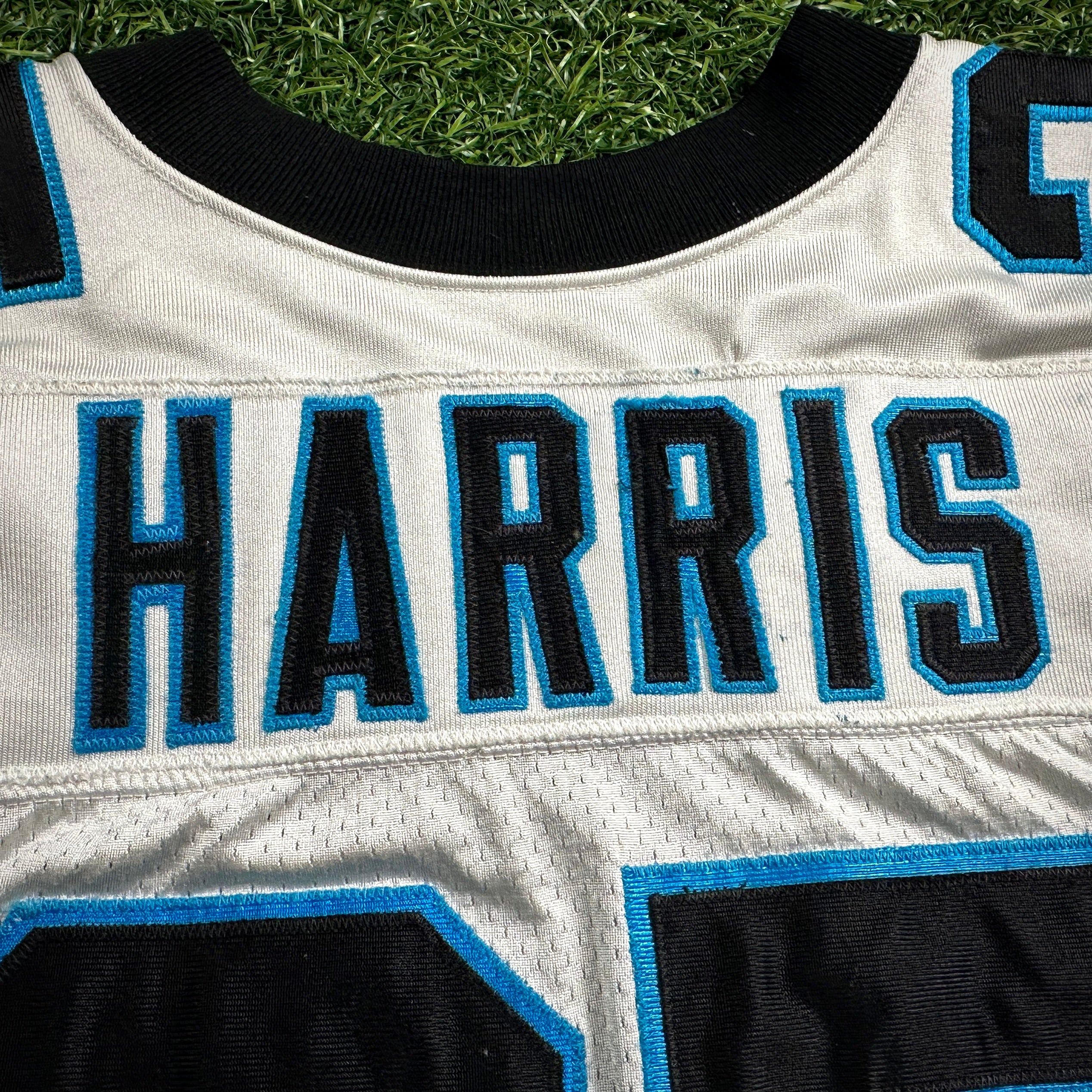 2004 Reebok NFL Game Used Worn Jersey Carolina Panthers Joey Harris Sz 40 Rookie