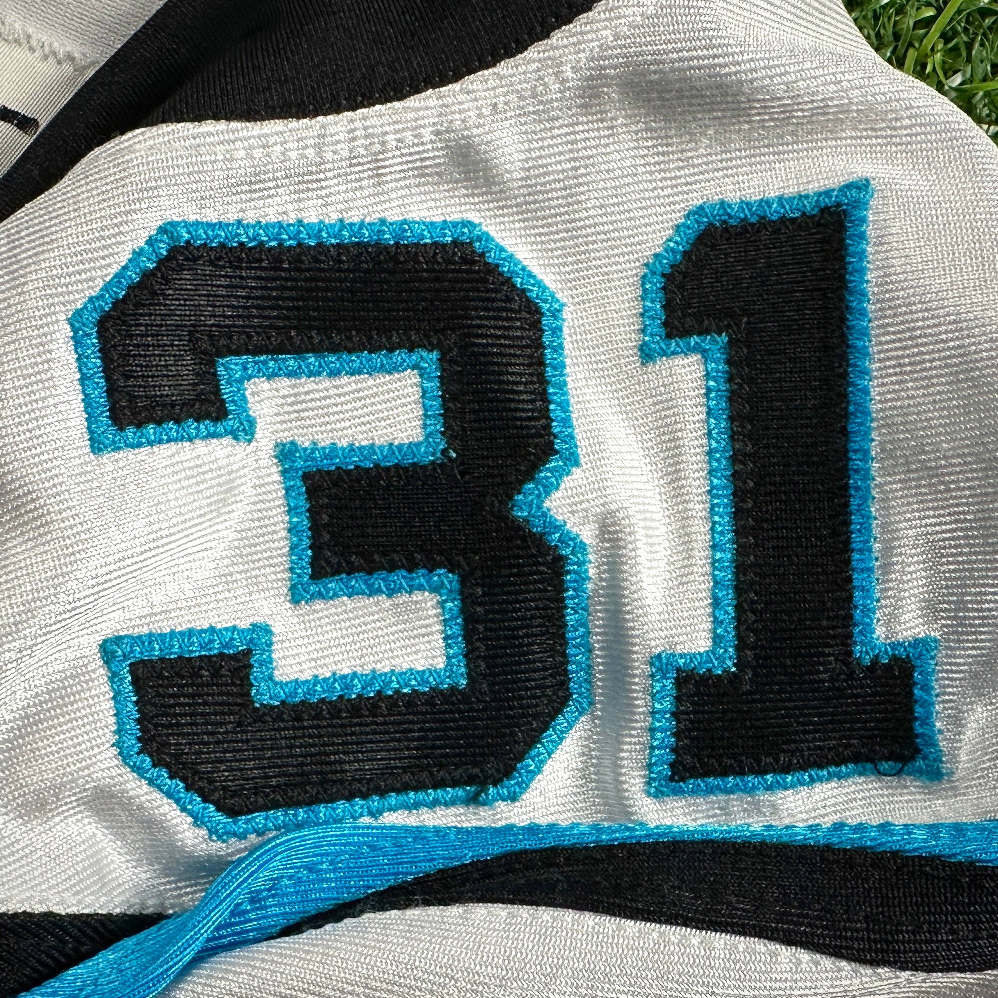 2011 Reebok NFL Game Used Worn Jersey Carolina Panthers Richard Marshall Sz. 48