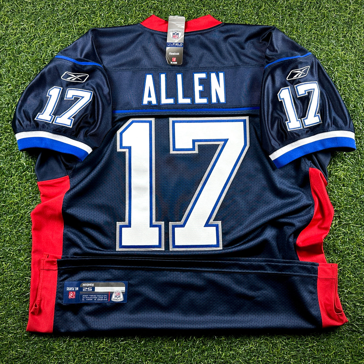 New! Reebok NFL Authentic Reverse Retro Jersey Buffalo Bills Josh Allen Sz. 52