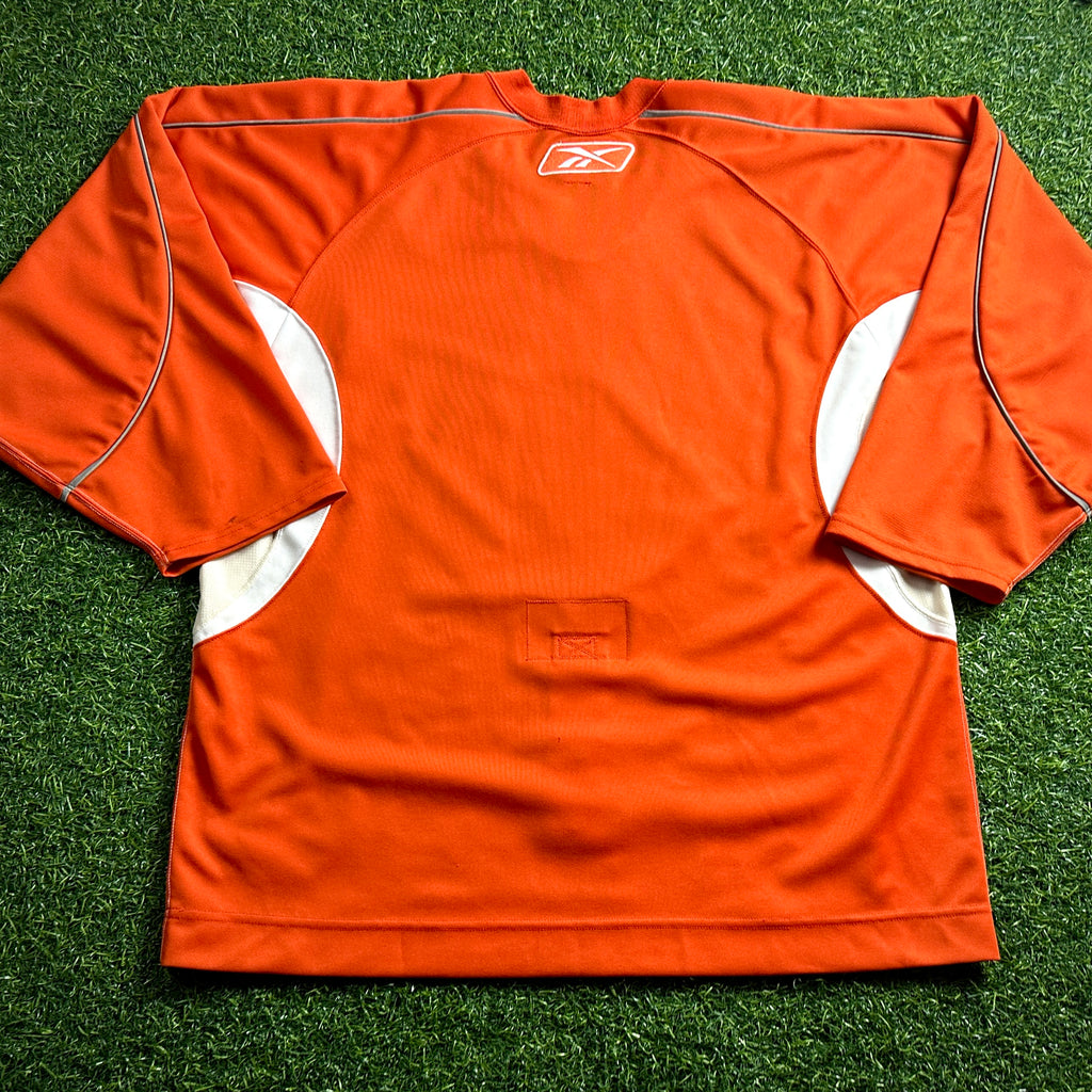 2005 Reebok NHL Team Issued Jersey Buffalo Sabres Practice Orange Sz. 56 Vintage