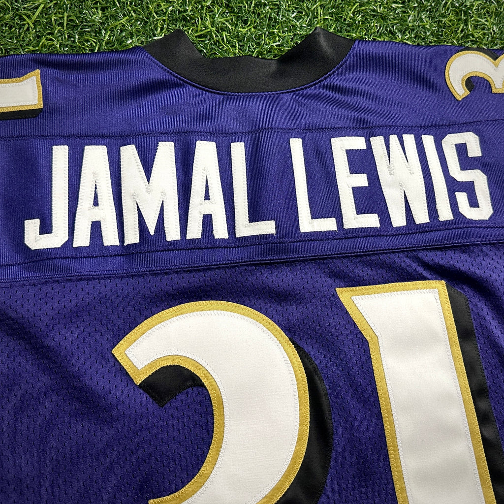 2001 Reebok NFL Authentic Jersey Baltimore Ravens Jamal Lewis Sz. 48 Helmet Tag