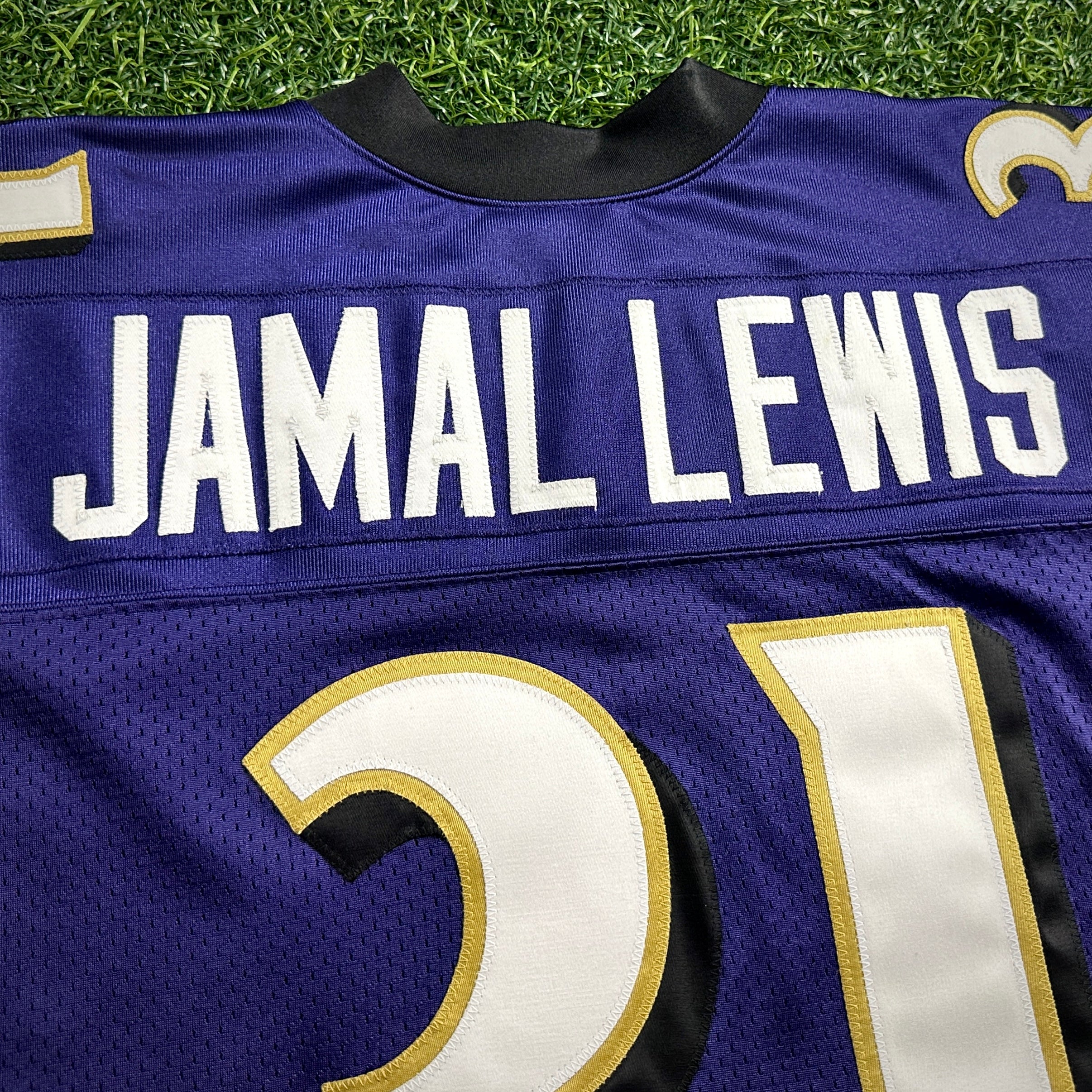 2001 Reebok NFL Authentic Jersey Baltimore Ravens Jamal Lewis Sz. 48 Helmet Tag