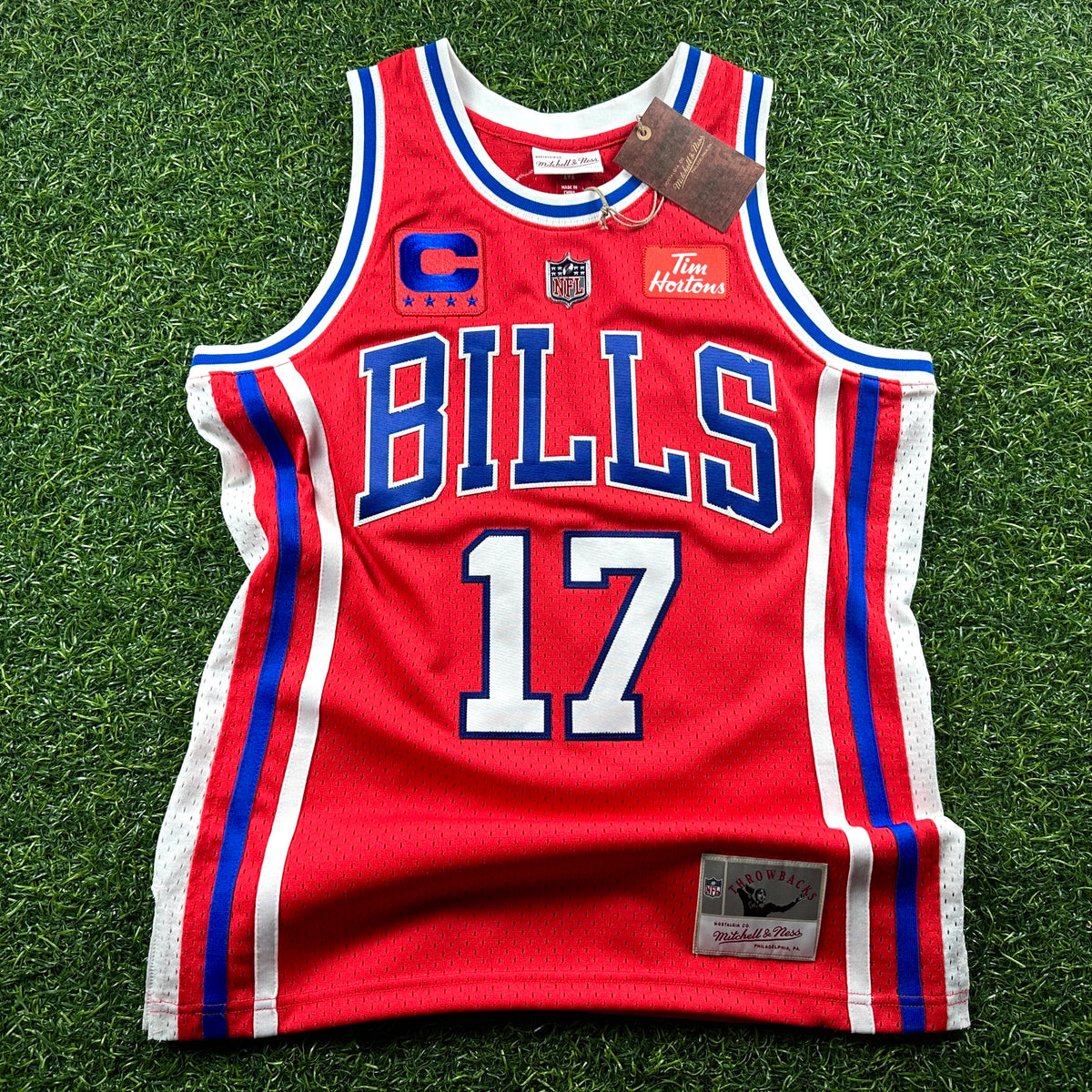 Mitchell & Ness NFL Authentic Buffalo Bills Custom Basketball Jersey Josh Allen Sz. M