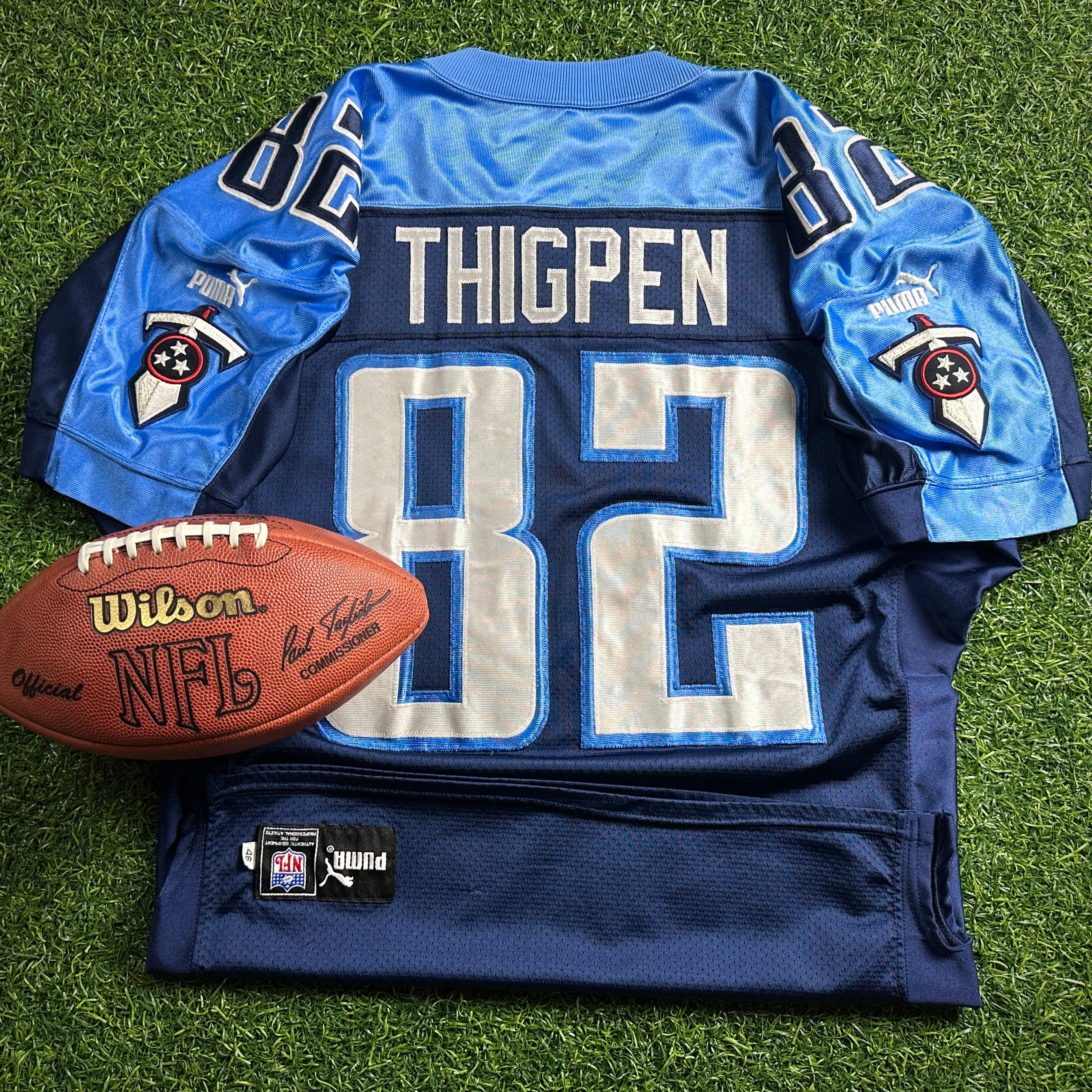1999 Puma NFL Authentic Jersey Tennessee Titans Yancy Thigpen Sz. 46 Berlin WI