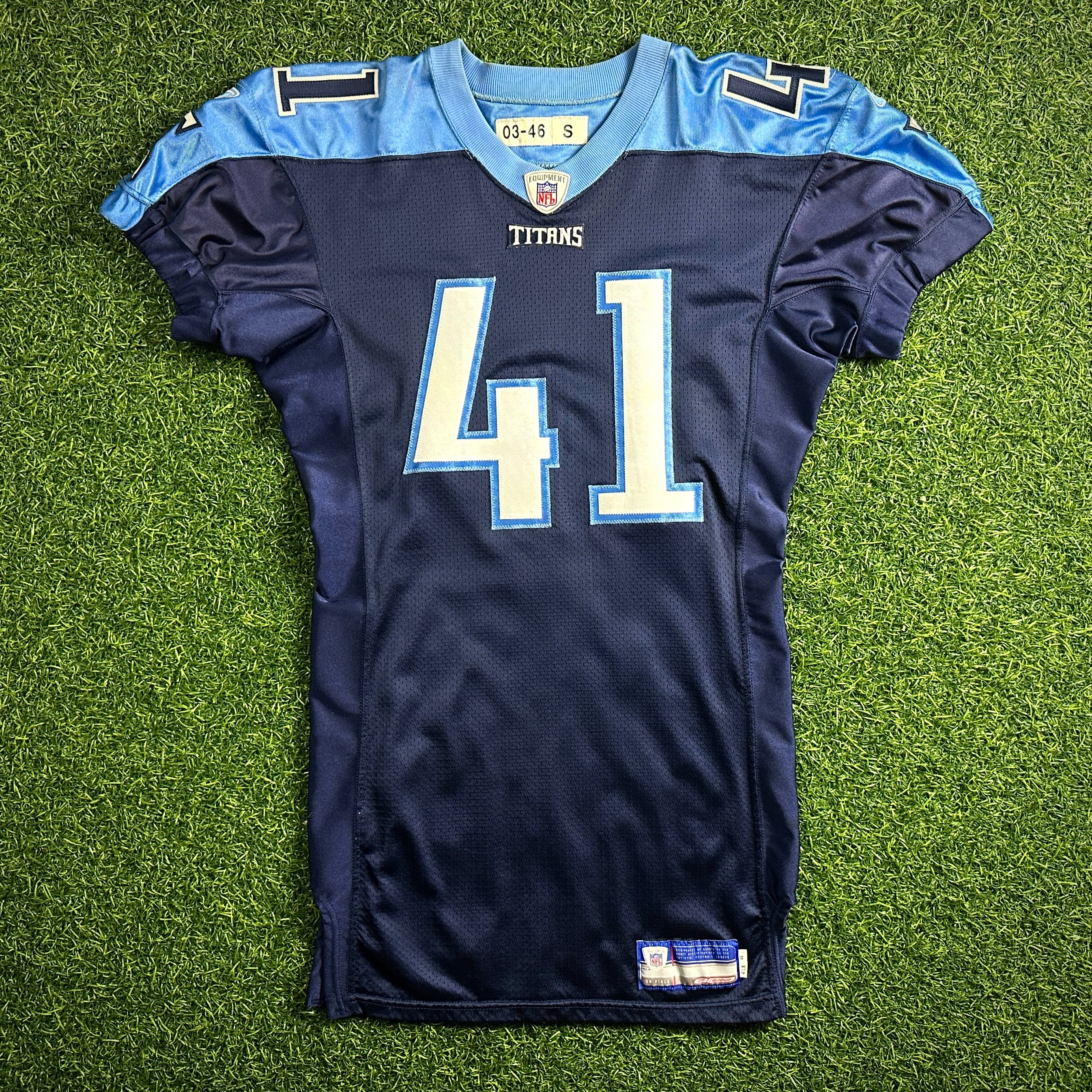 2003 Reebok NFL Game-Issued Jersey Tennessee Titans John Hampton Sz. 46 SMU