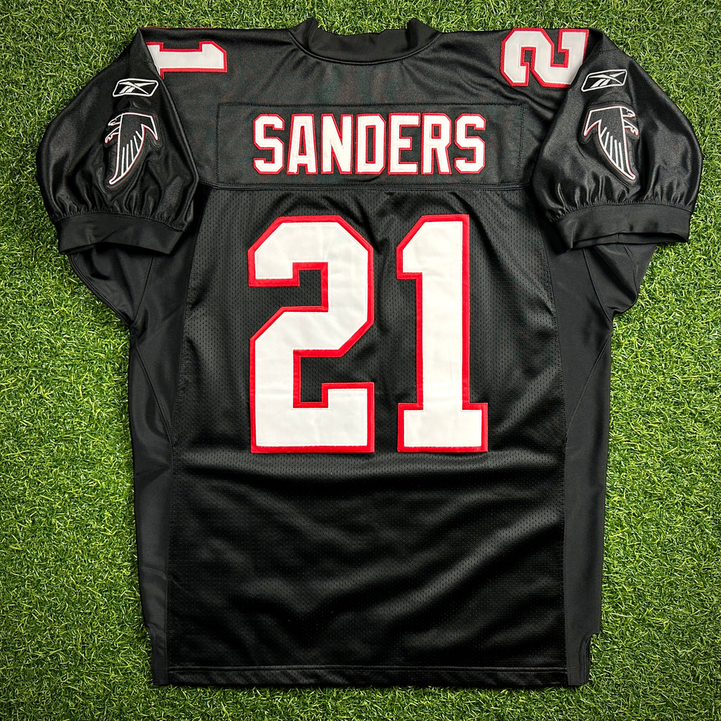 New! Reebok NFL Authentic Jersey Atlanta Falcons Deion Sanders Sz. 52 Helmet Tag
