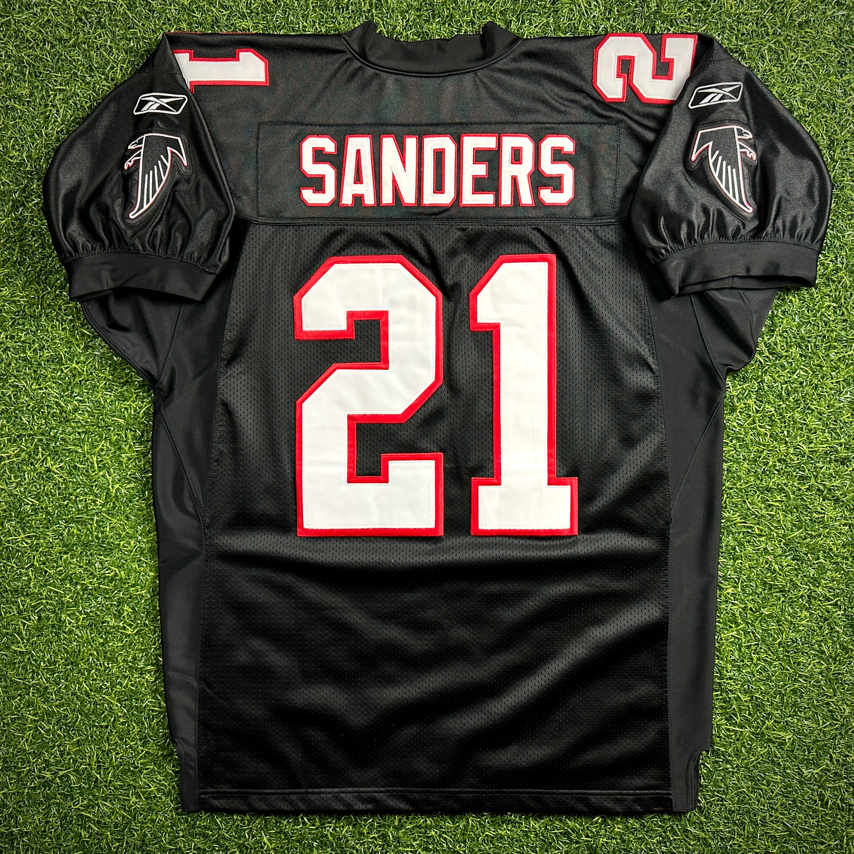 New! Reebok NFL Authentic Jersey Atlanta Falcons Deion Sanders Sz. 52 Helmet Tag