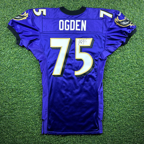 1999 Nike NFL Team-Issued Game Jersey Baltimore Ravens Jonathan Ogden Autograph Sz. 48