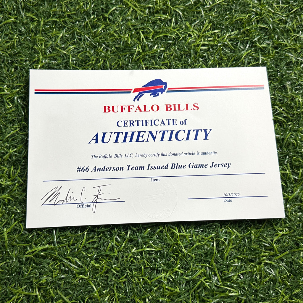 2022 Nike NFL Game-Used Rookie Jersey Buffalo Bills Alec Anderson Sz. 46 Team COA